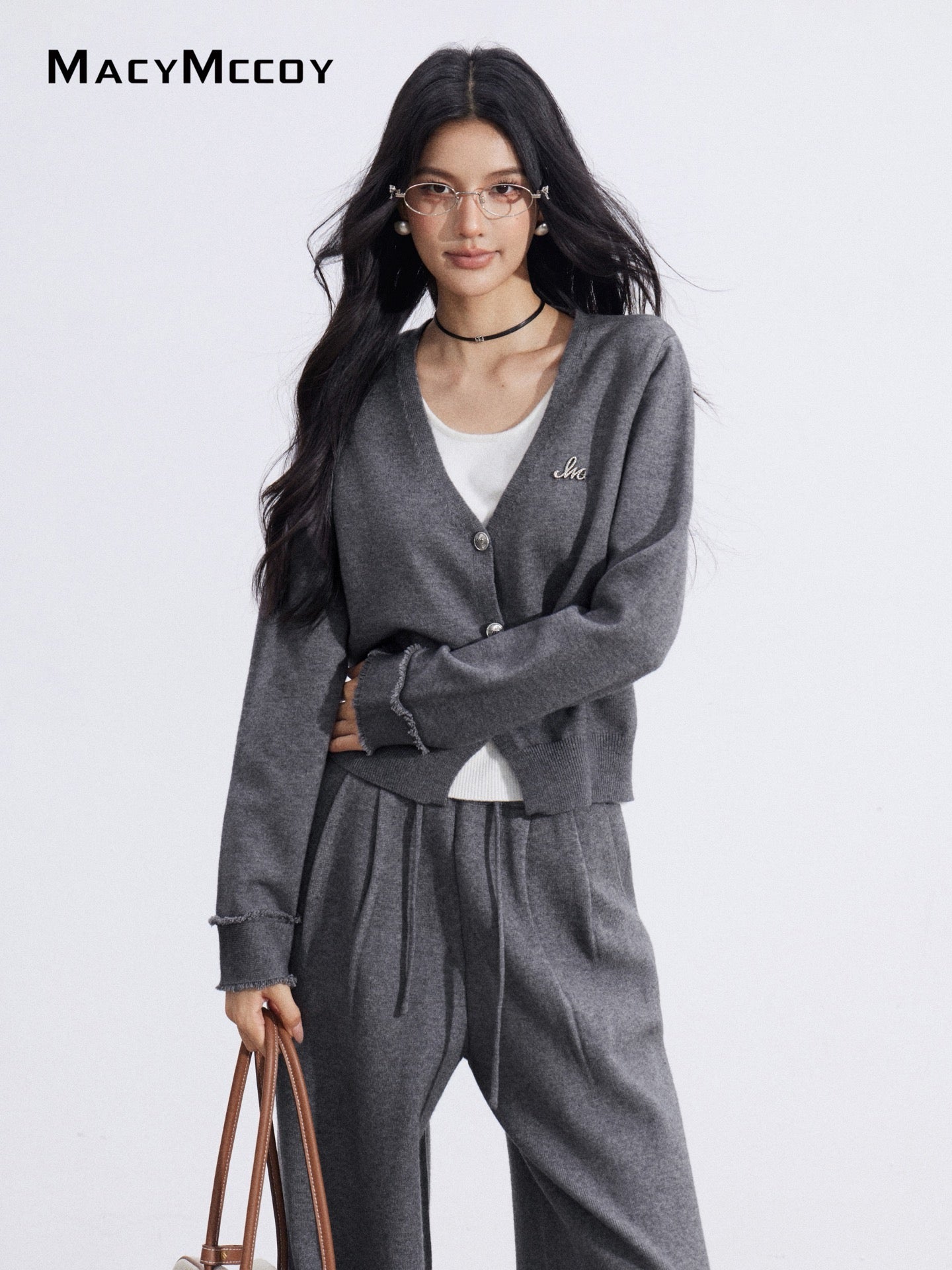 MacyMccoy MMC2026001 Fake two-piece knitted suit