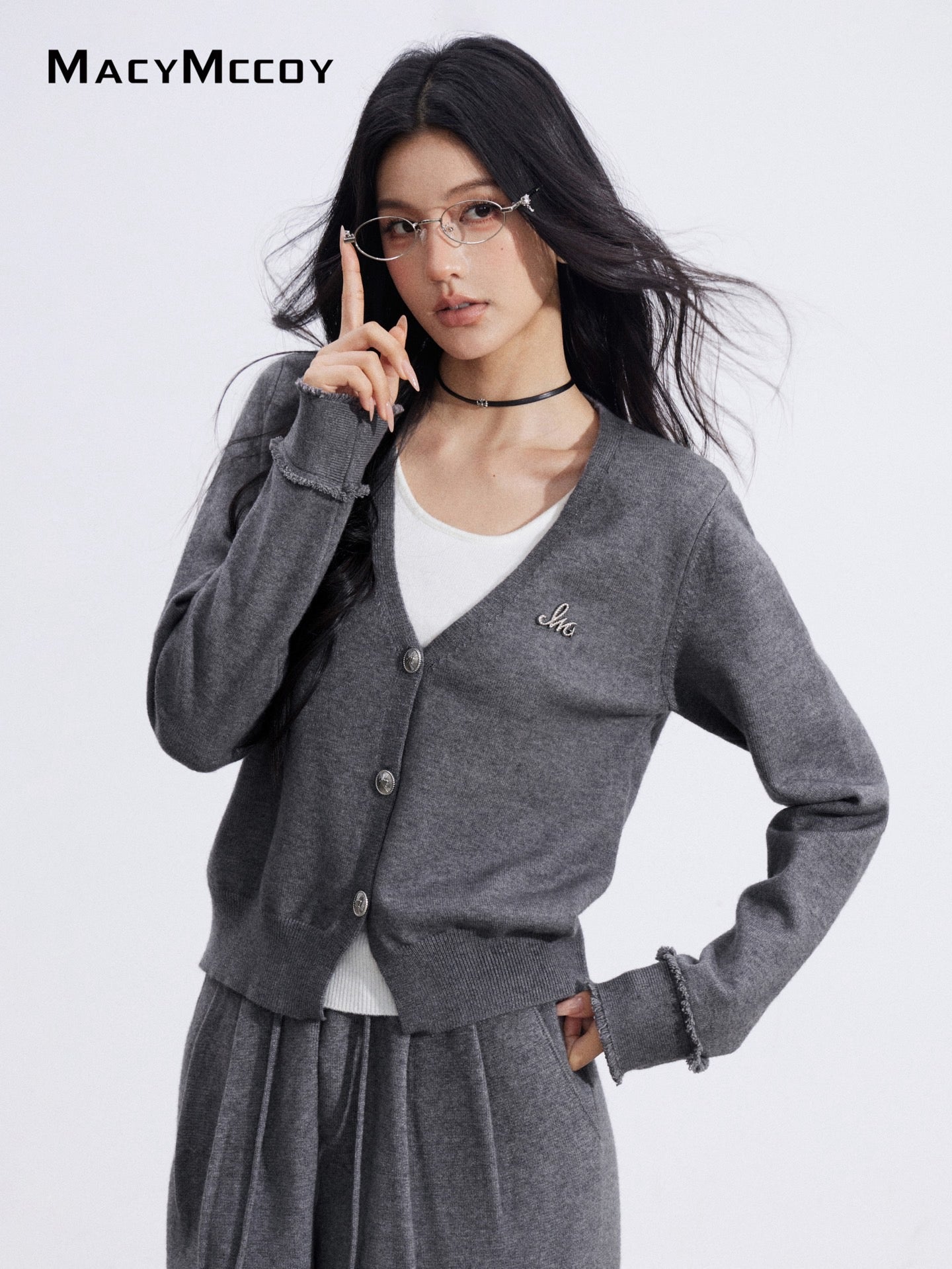 MacyMccoy MMC2026001 Fake two-piece knitted suit