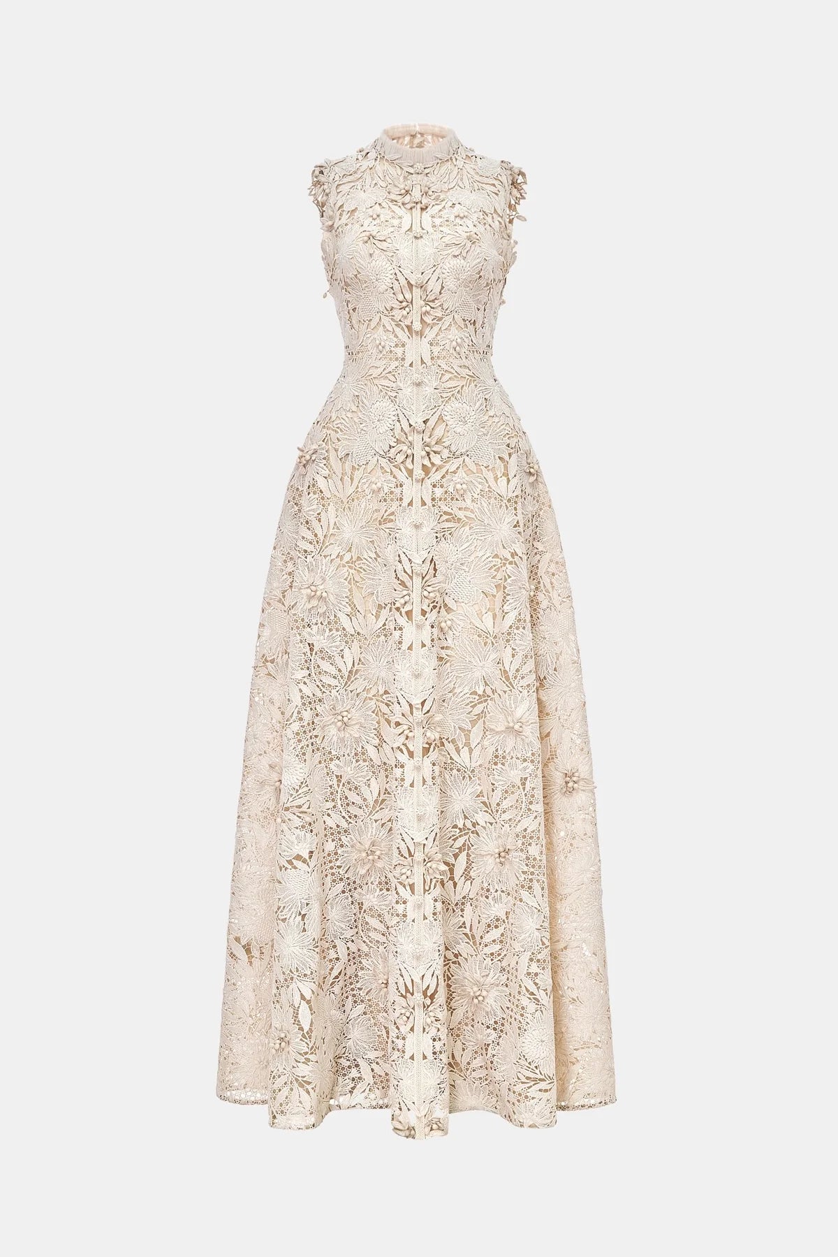 Montsand Pastel Crystal Beaded Maxi Dress