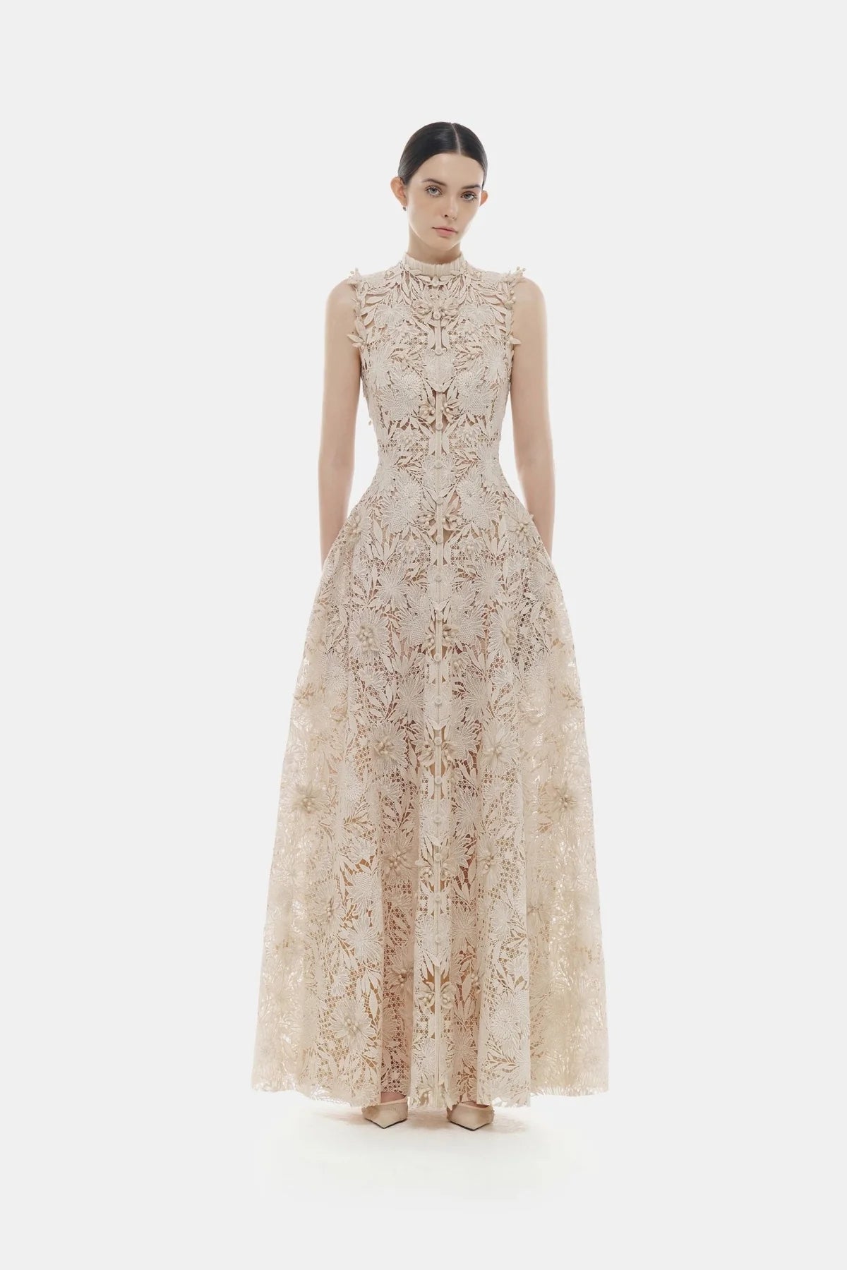 Montsand Pastel Crystal Beaded Maxi Dress