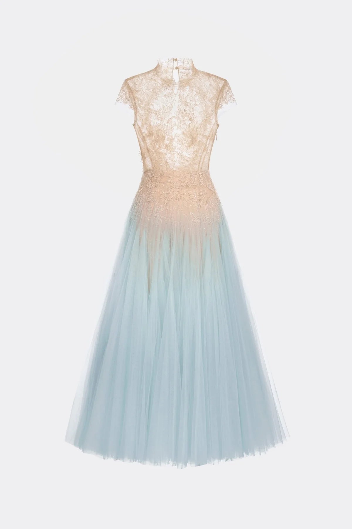 Montsand Blue Ombre Cut-Out Lace Dress