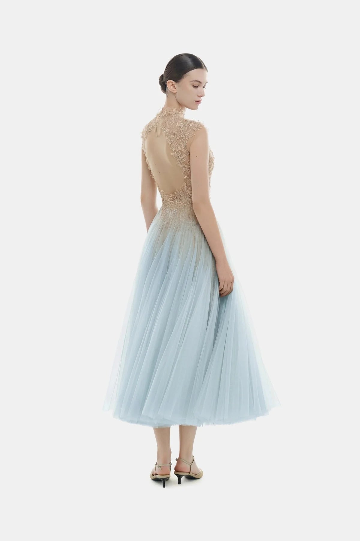 Montsand Blue Ombre Cut-Out Lace Dress
