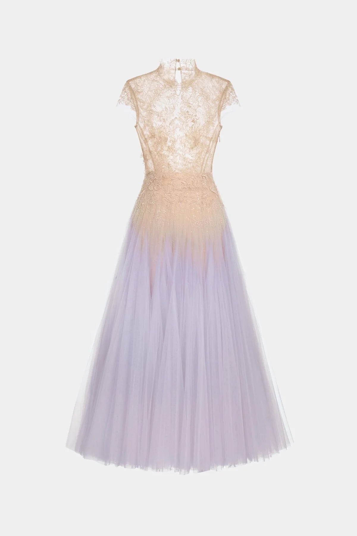 Montsand Violet Ombre Cut-Out Lace Dress