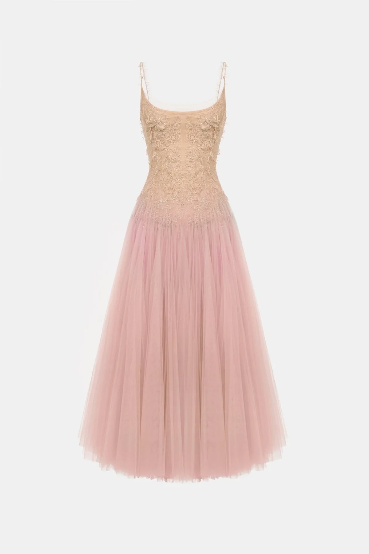 Montsand Pink Ombre Lace Midi Dress