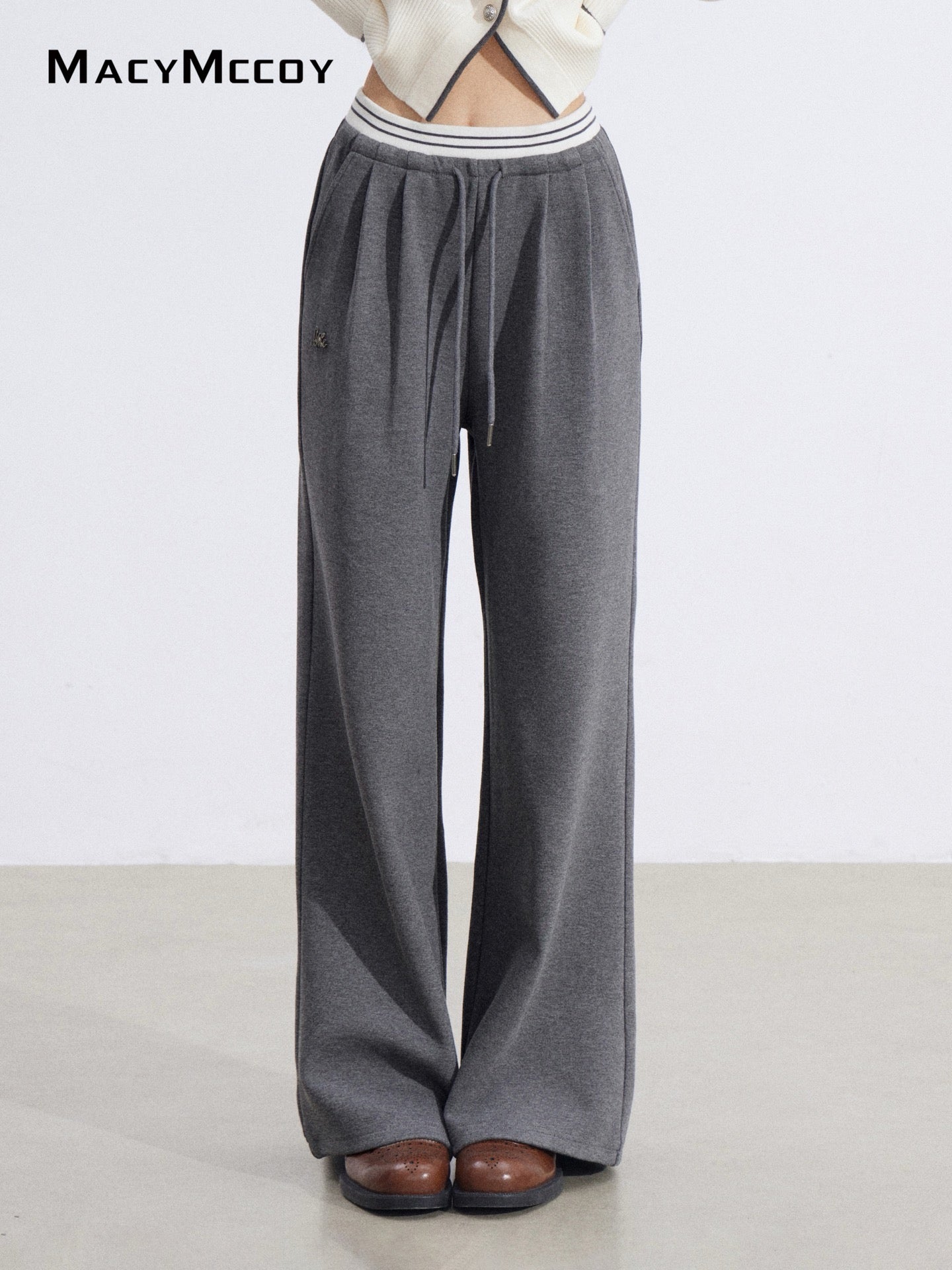 MacyMccoy MMC2026015 Fake two piece spliced wide leg pants