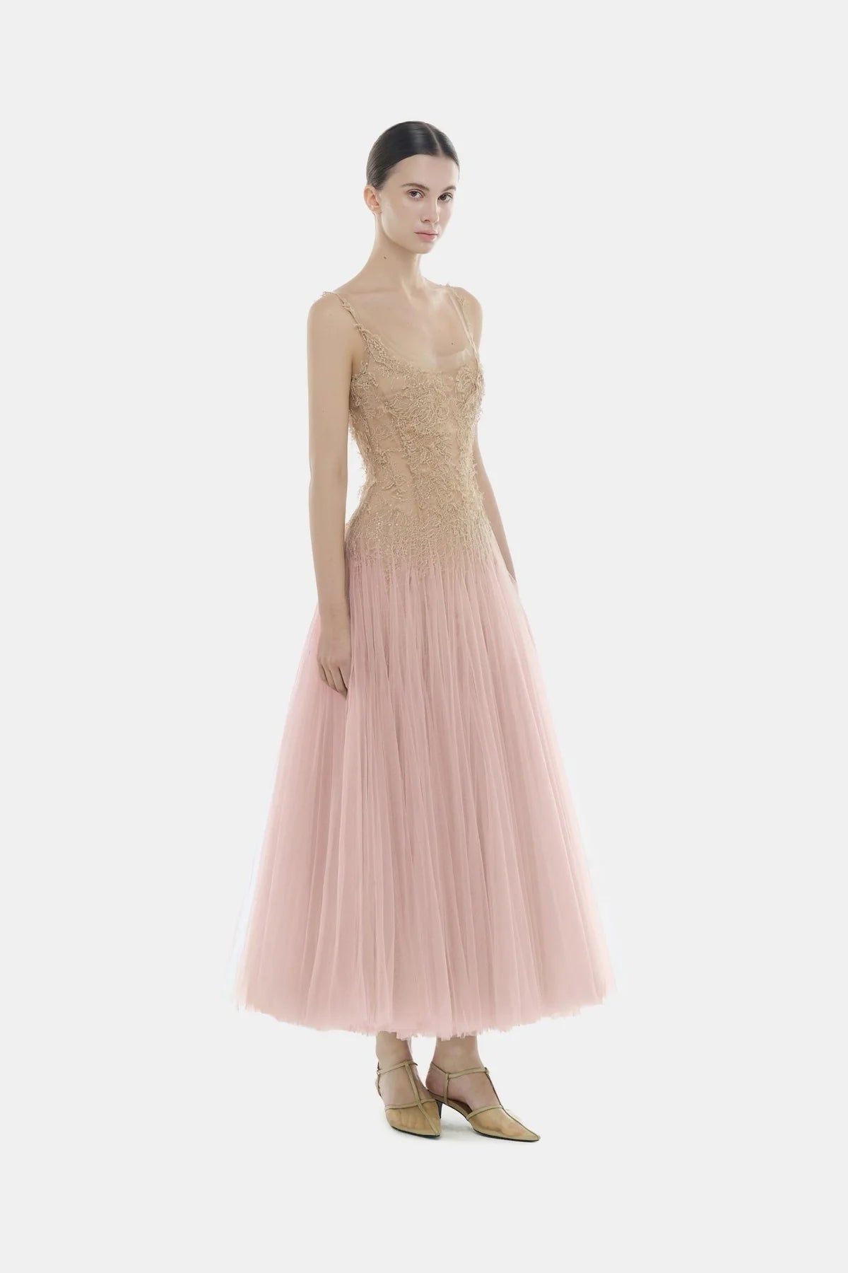 Montsand Pink Ombre Lace Midi Dress