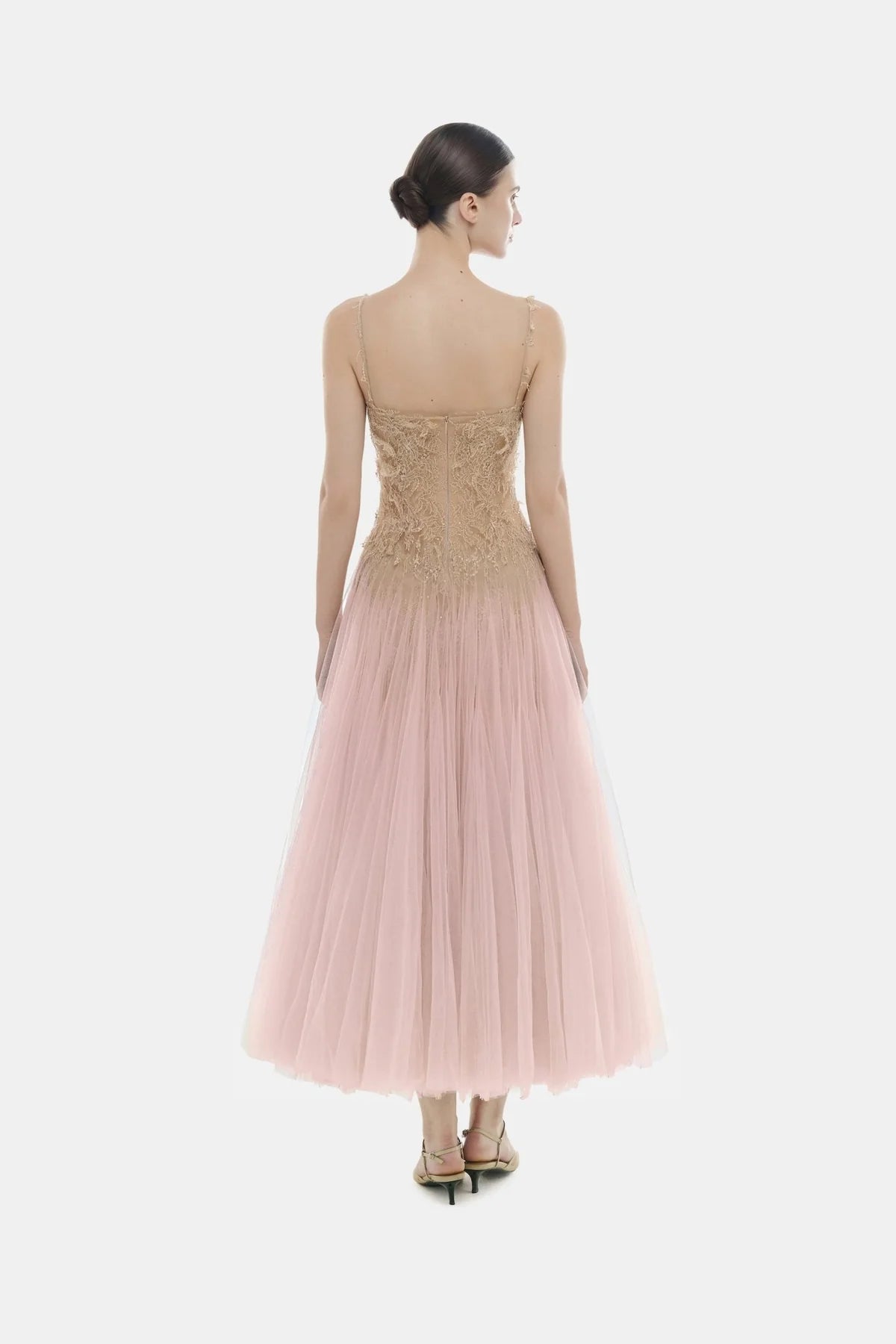 Montsand Pink Ombre Lace Midi Dress