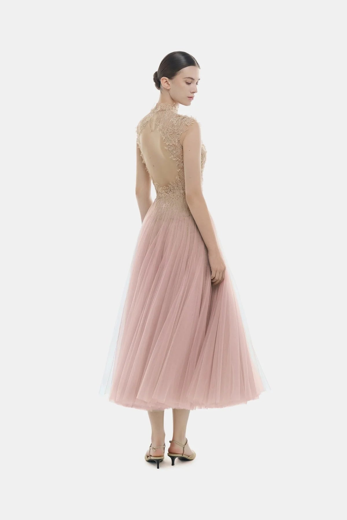 Montsand Pink Ombre Cut-Out Lace Dress