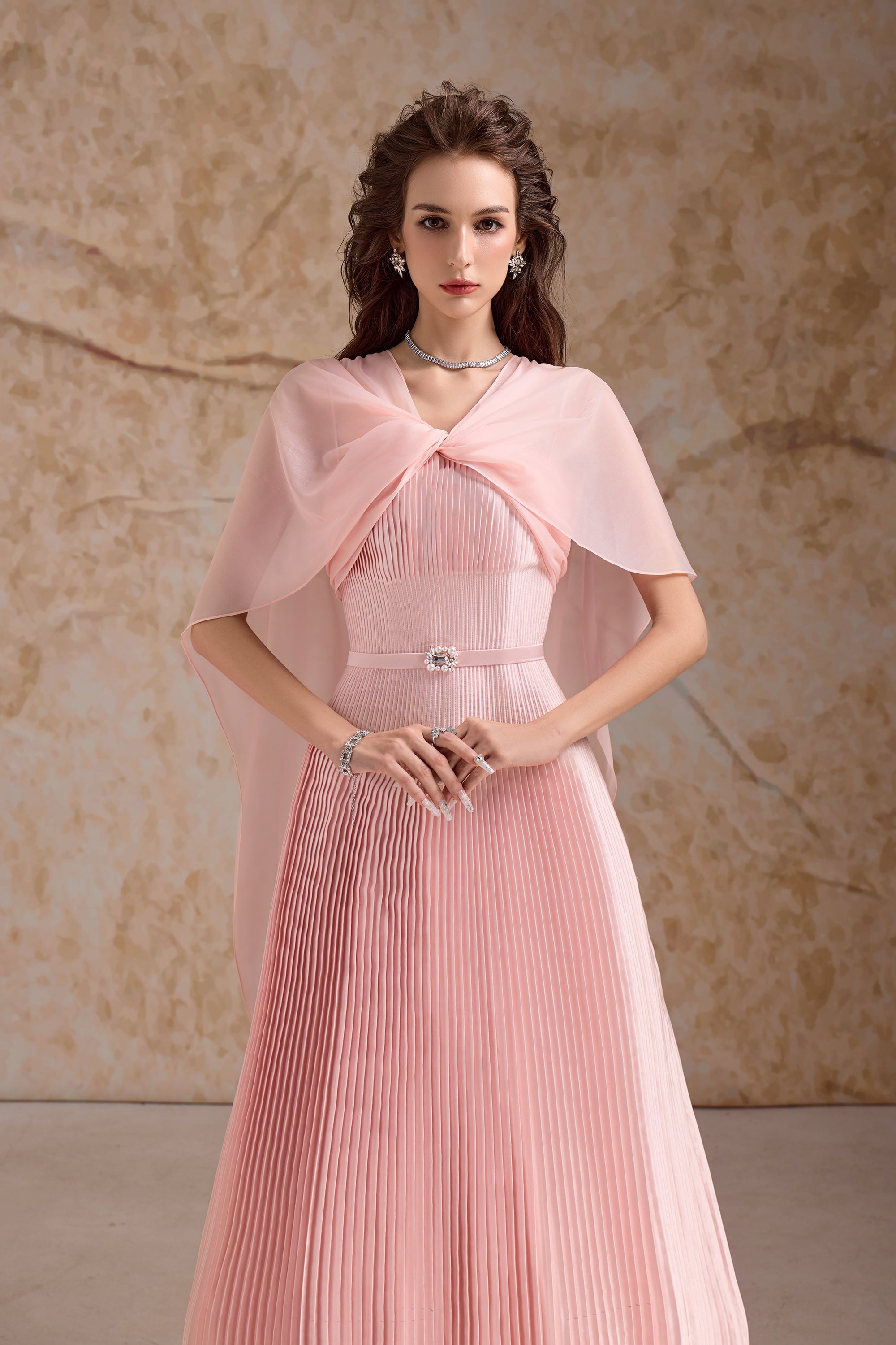 Calista ROSALINE Midi Dress with Cape