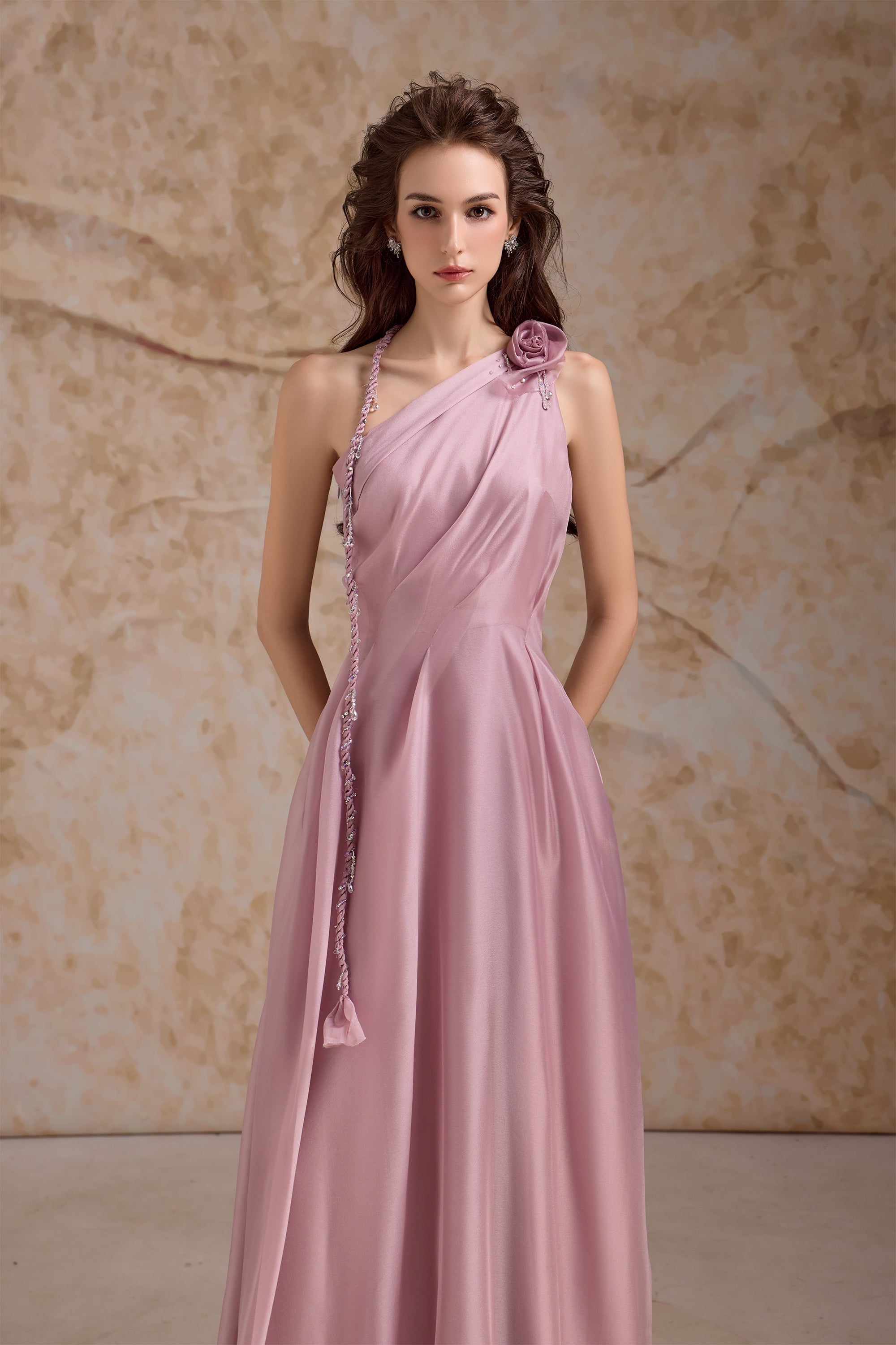 Calista AMOURIA One-shoulder Maxi Dress