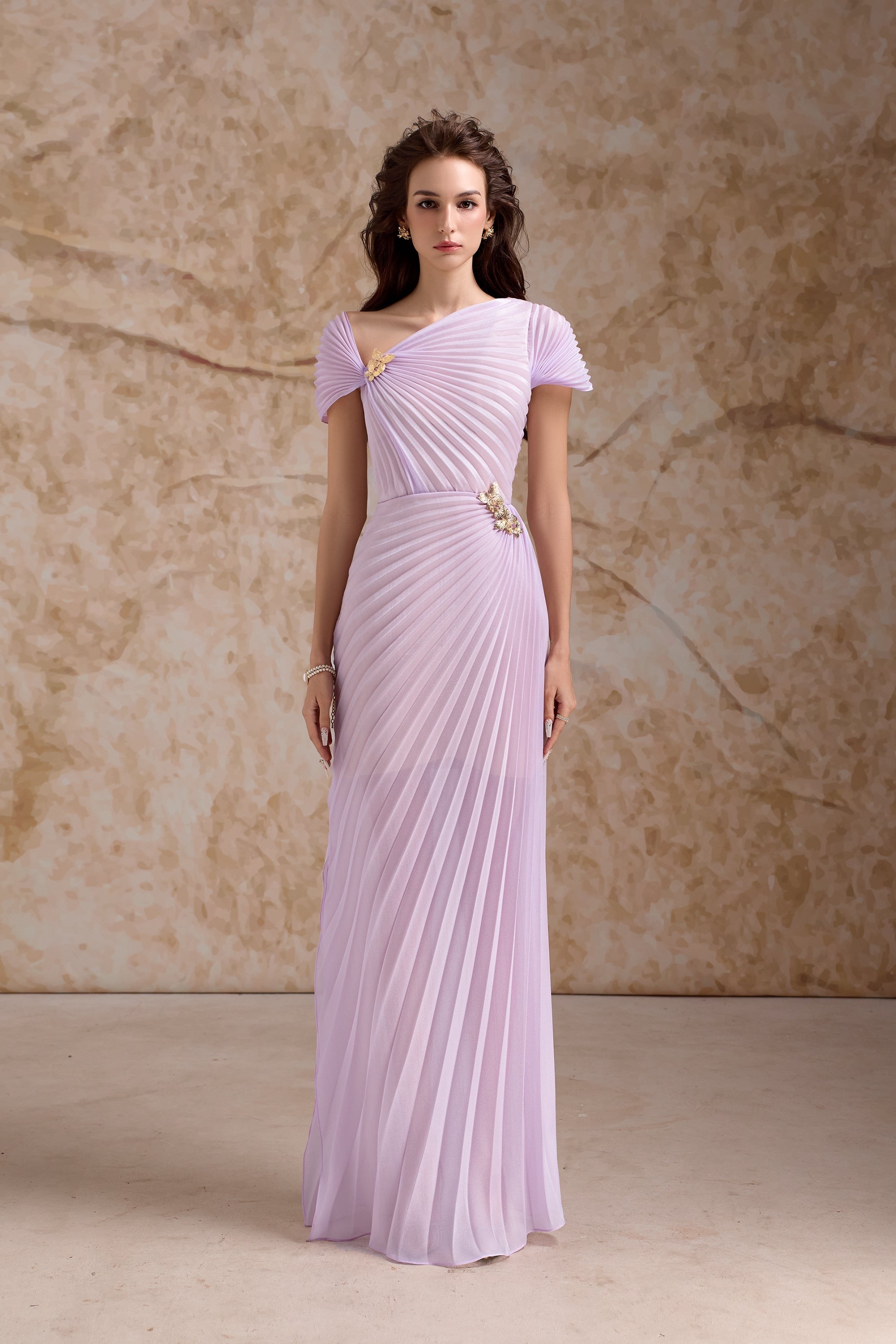 Calista VIRELLE Pleated Maxi Dress