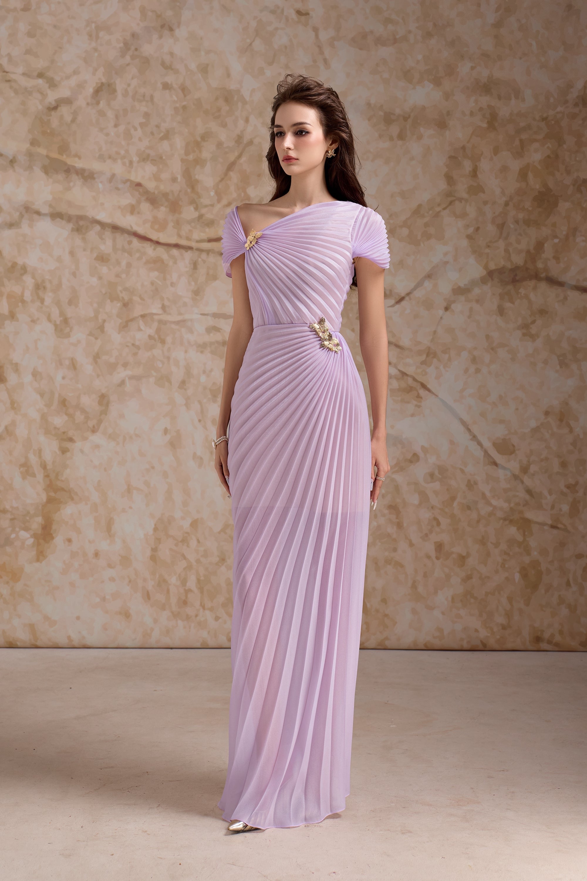 Calista VIRELLE Pleated Maxi Dress