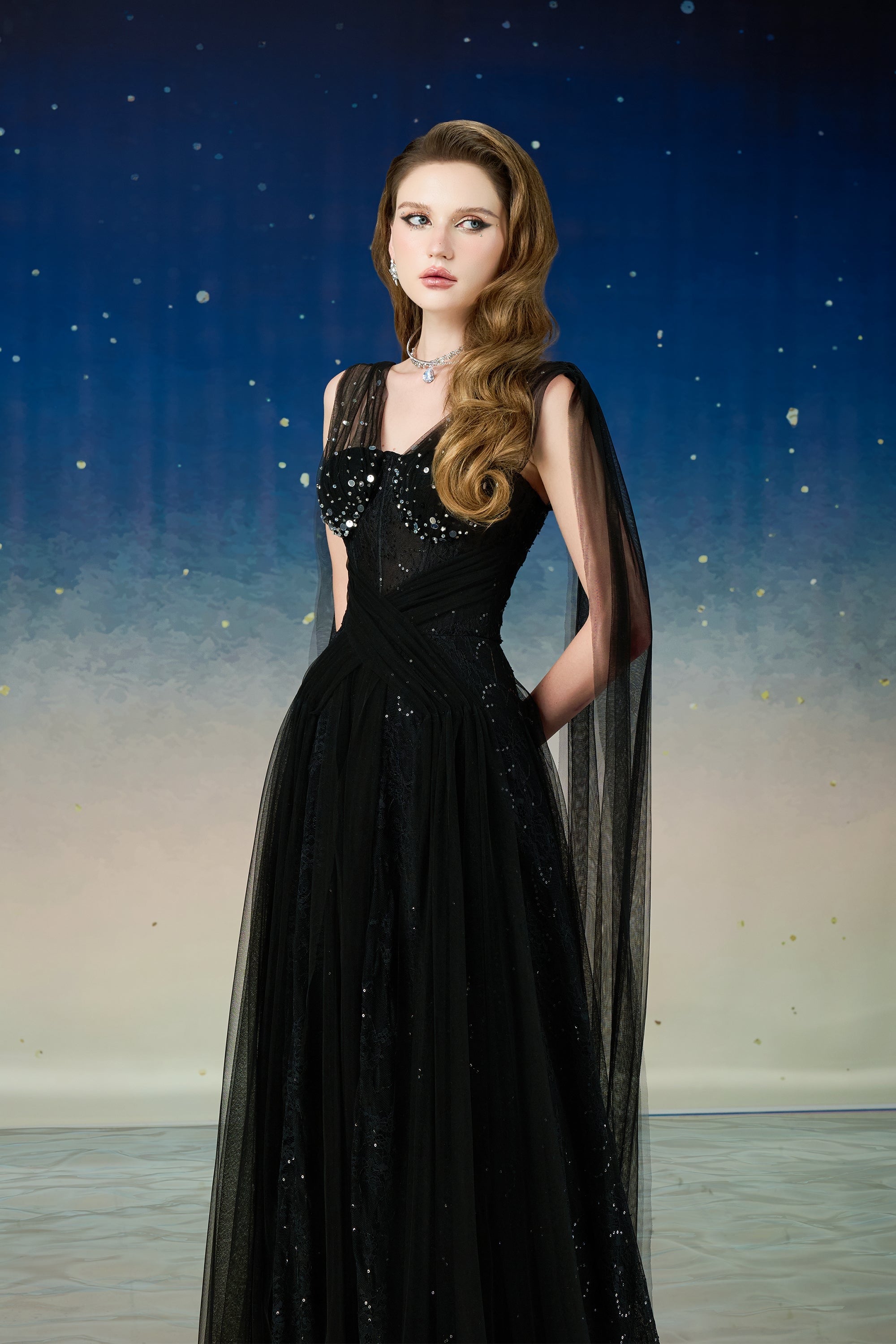 Calista NYXARA Mesh Maxi Dress