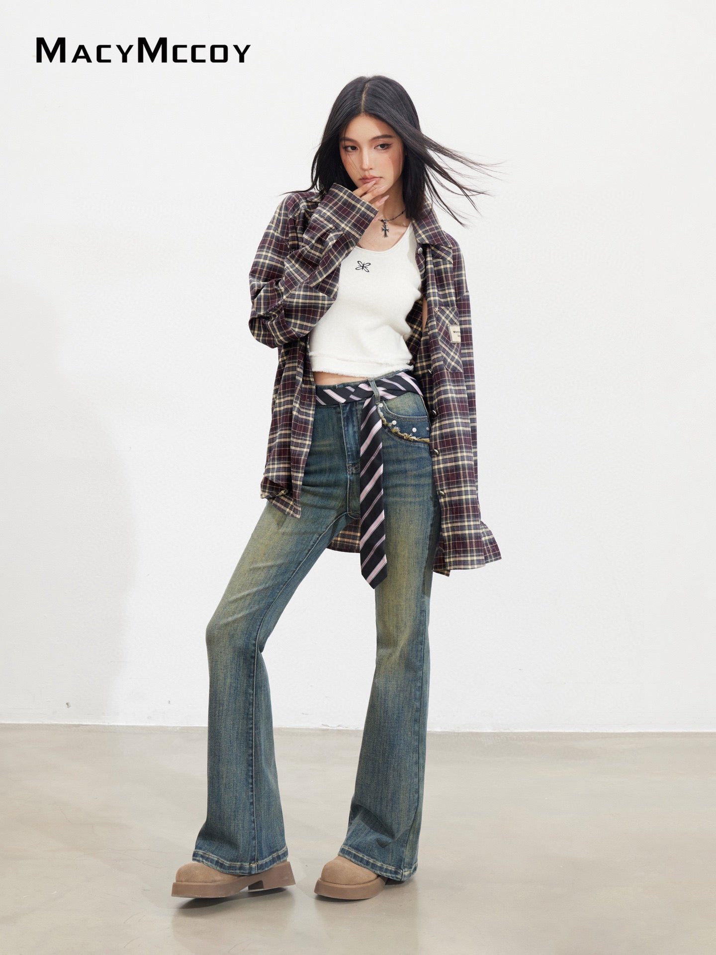 MacyMccoy MMC2025134 Retro micro flared jeans