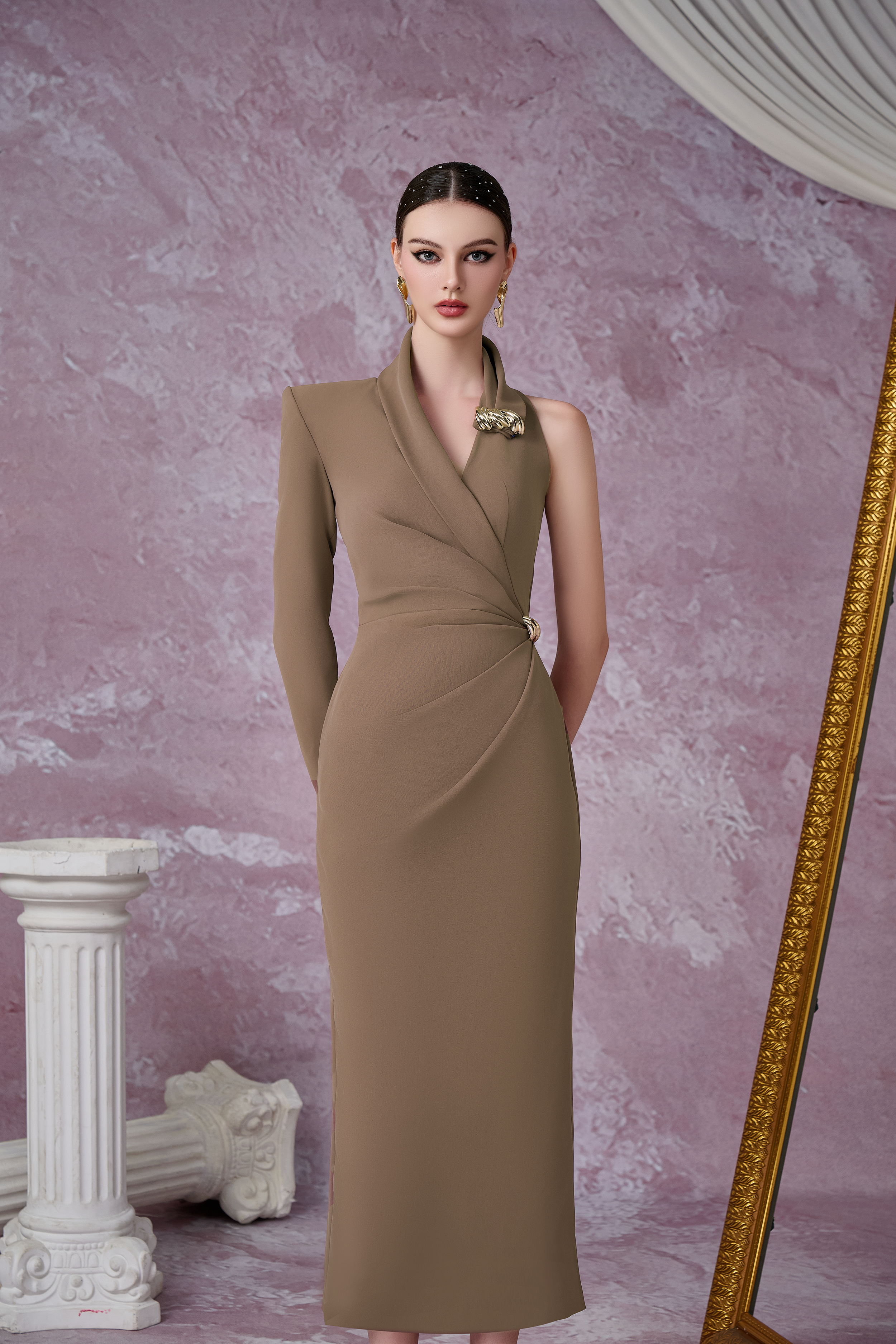 Calista COSMIC Asymmetric Midi Dress