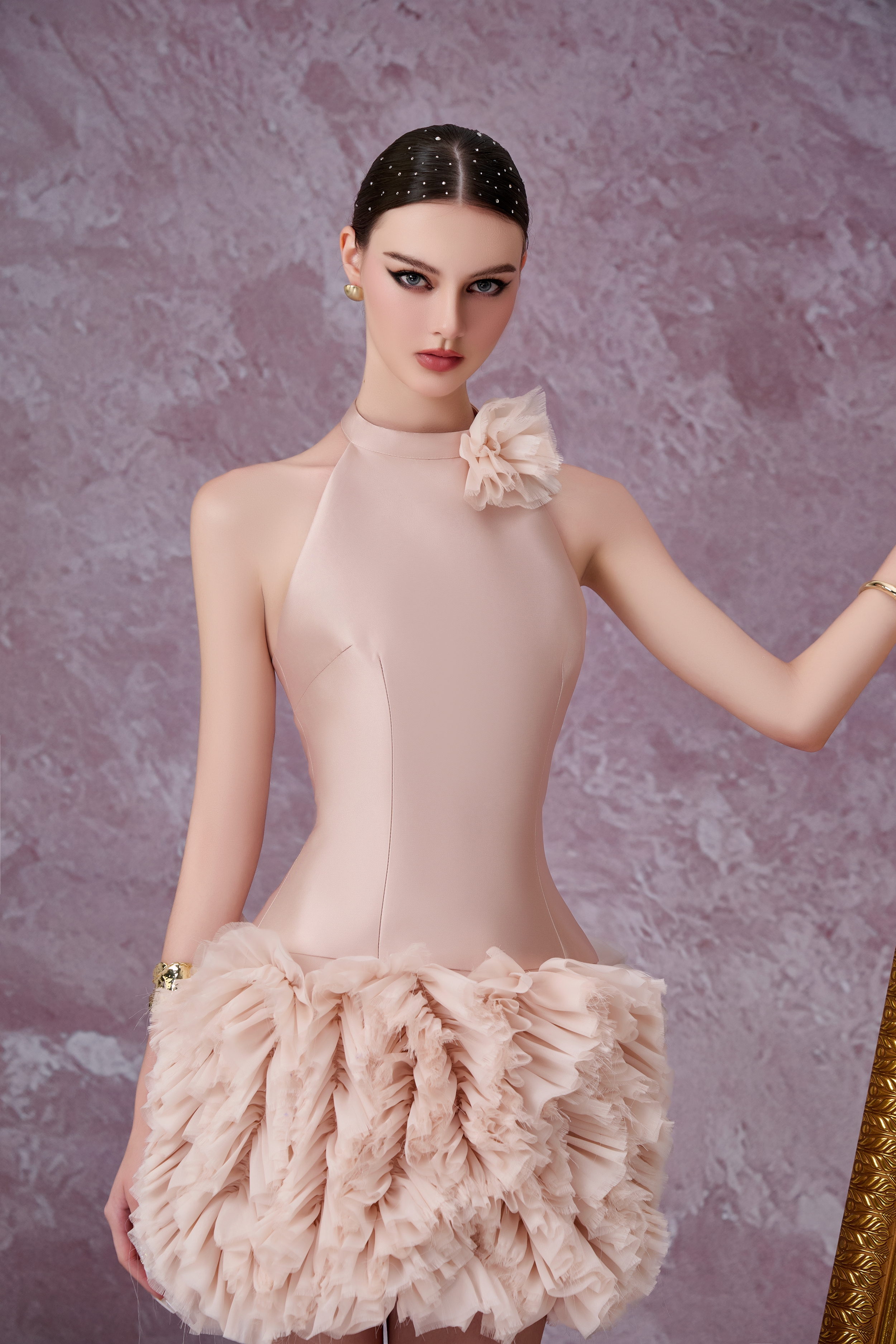 Calista GALACTIC Ruffle Mini Dress