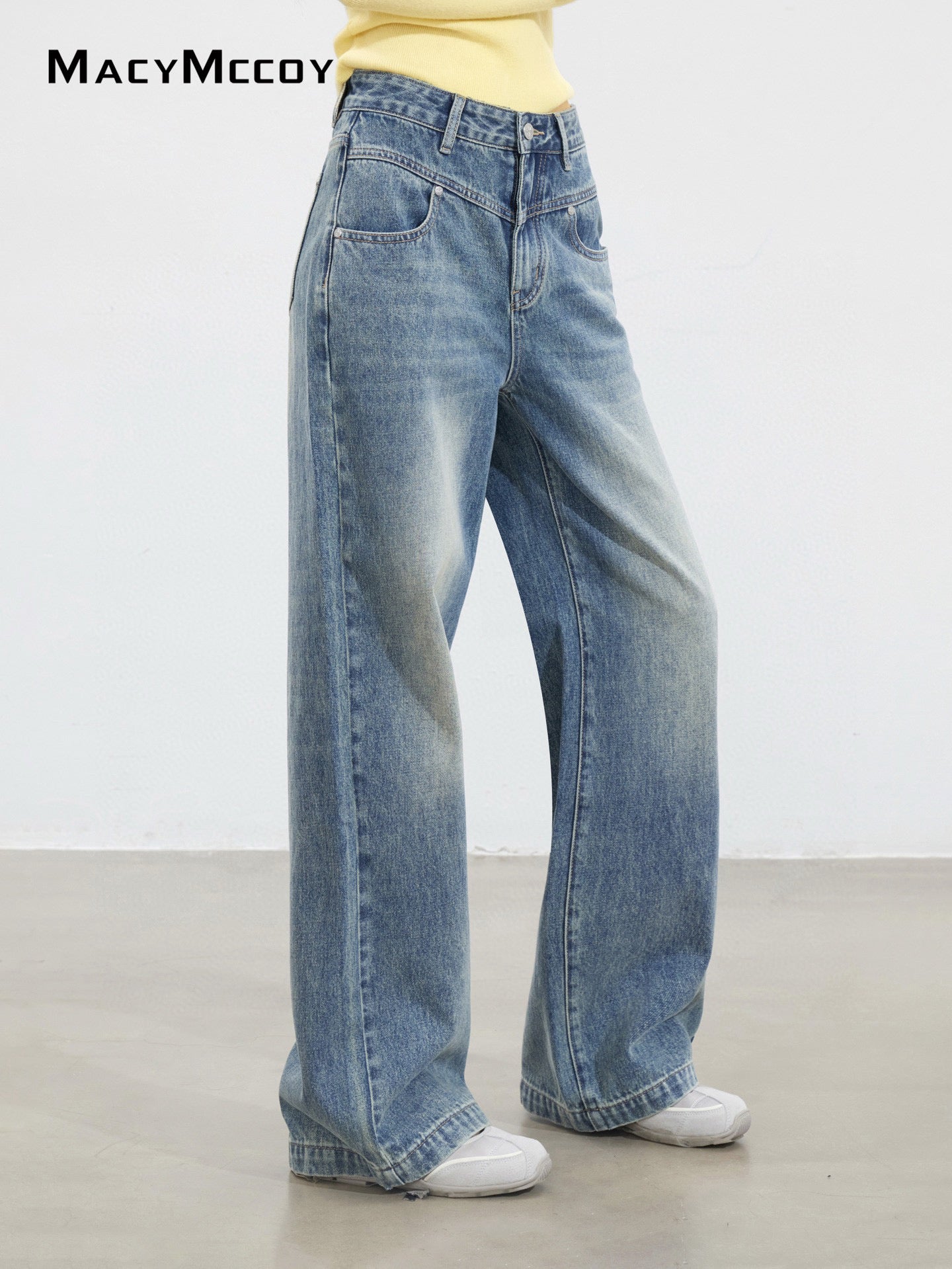 MacyMccoy MMC2025135 Washed denim loose pants