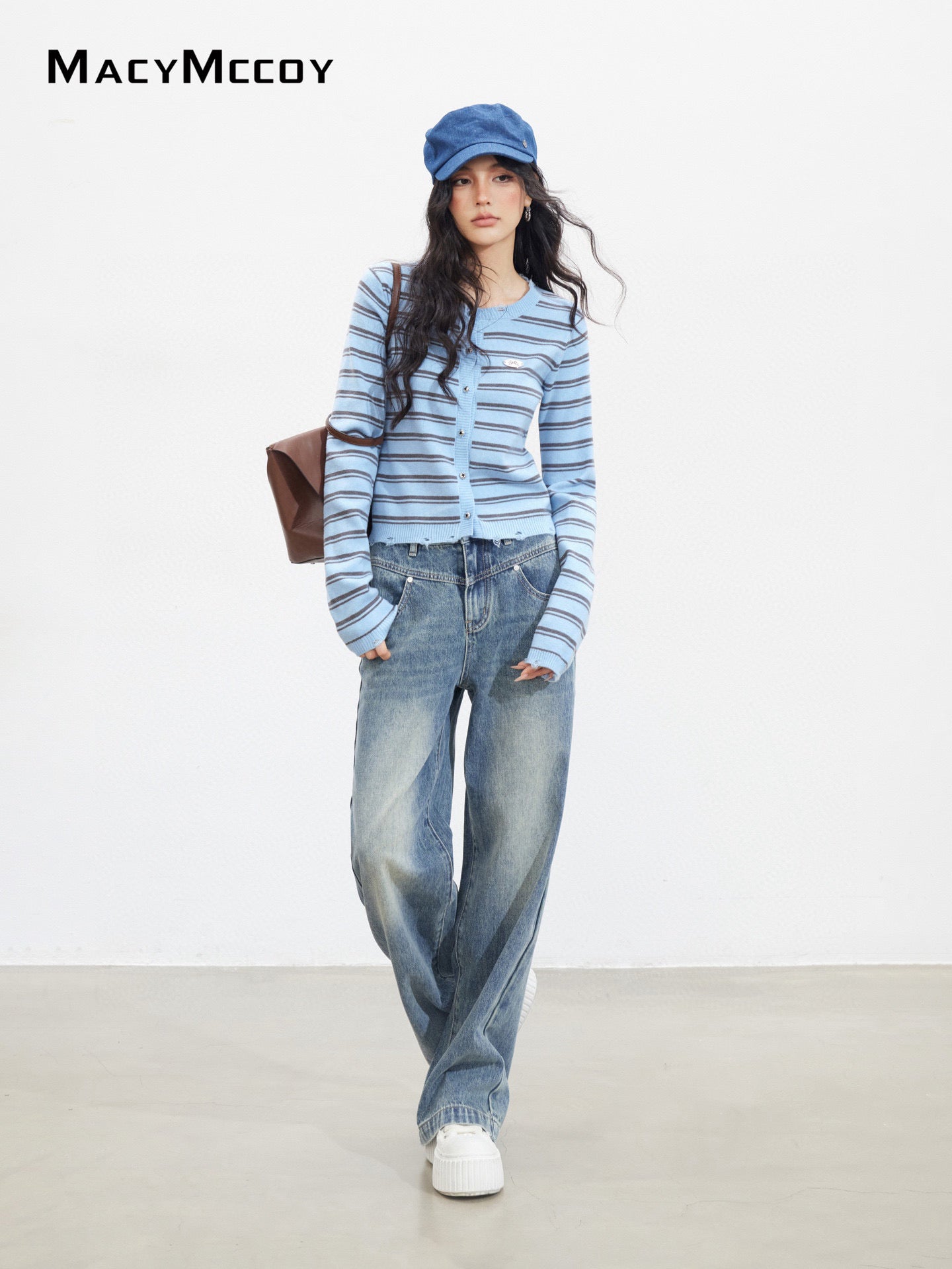 MacyMccoy MMC2025135 Washed denim loose pants