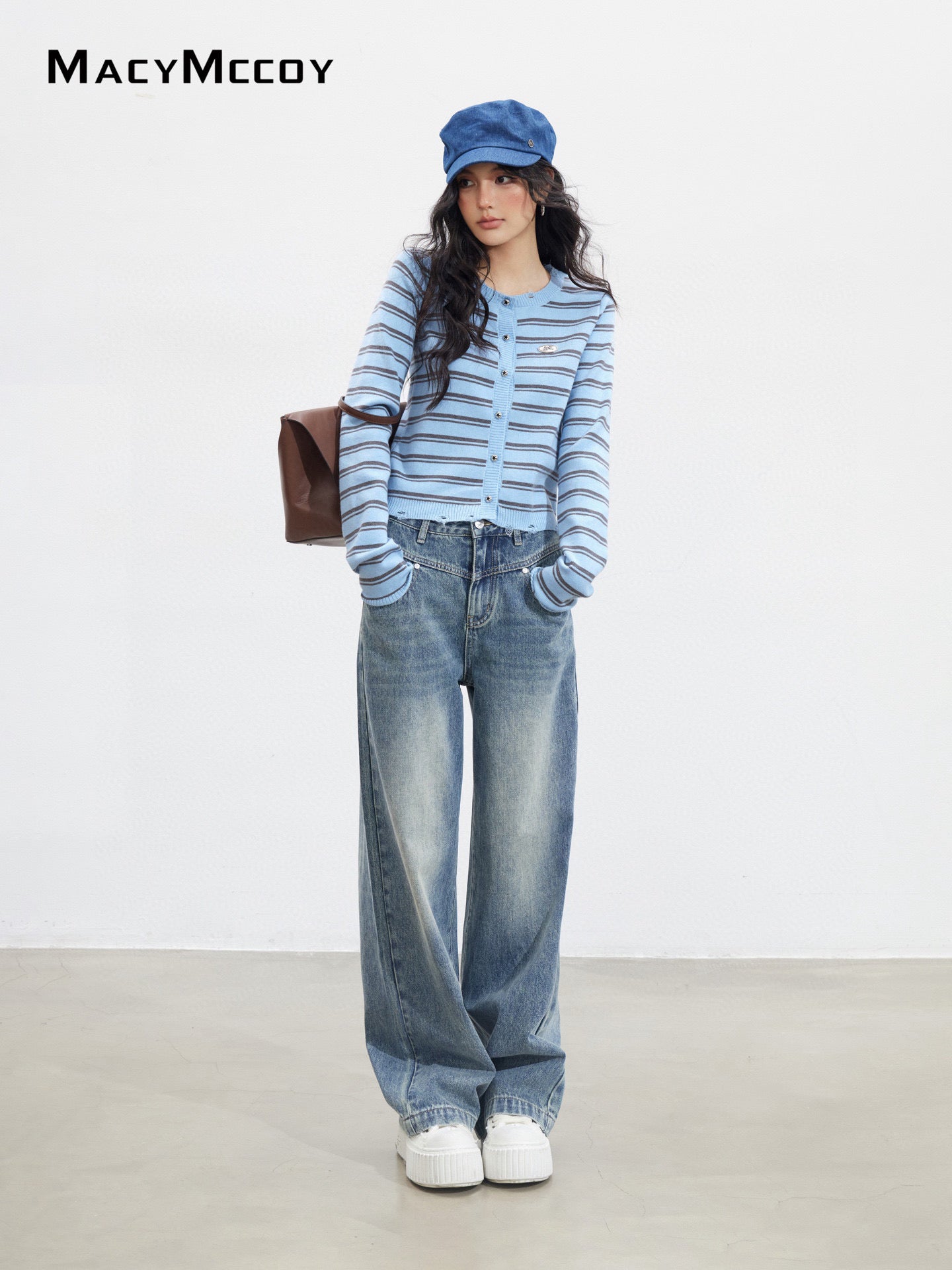 MacyMccoy MMC2025135 Washed denim loose pants
