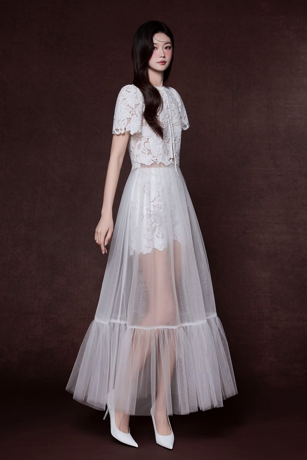 Raffiné YVETTA FLORAL LACE TOP & SHORT & MIDI DRESS