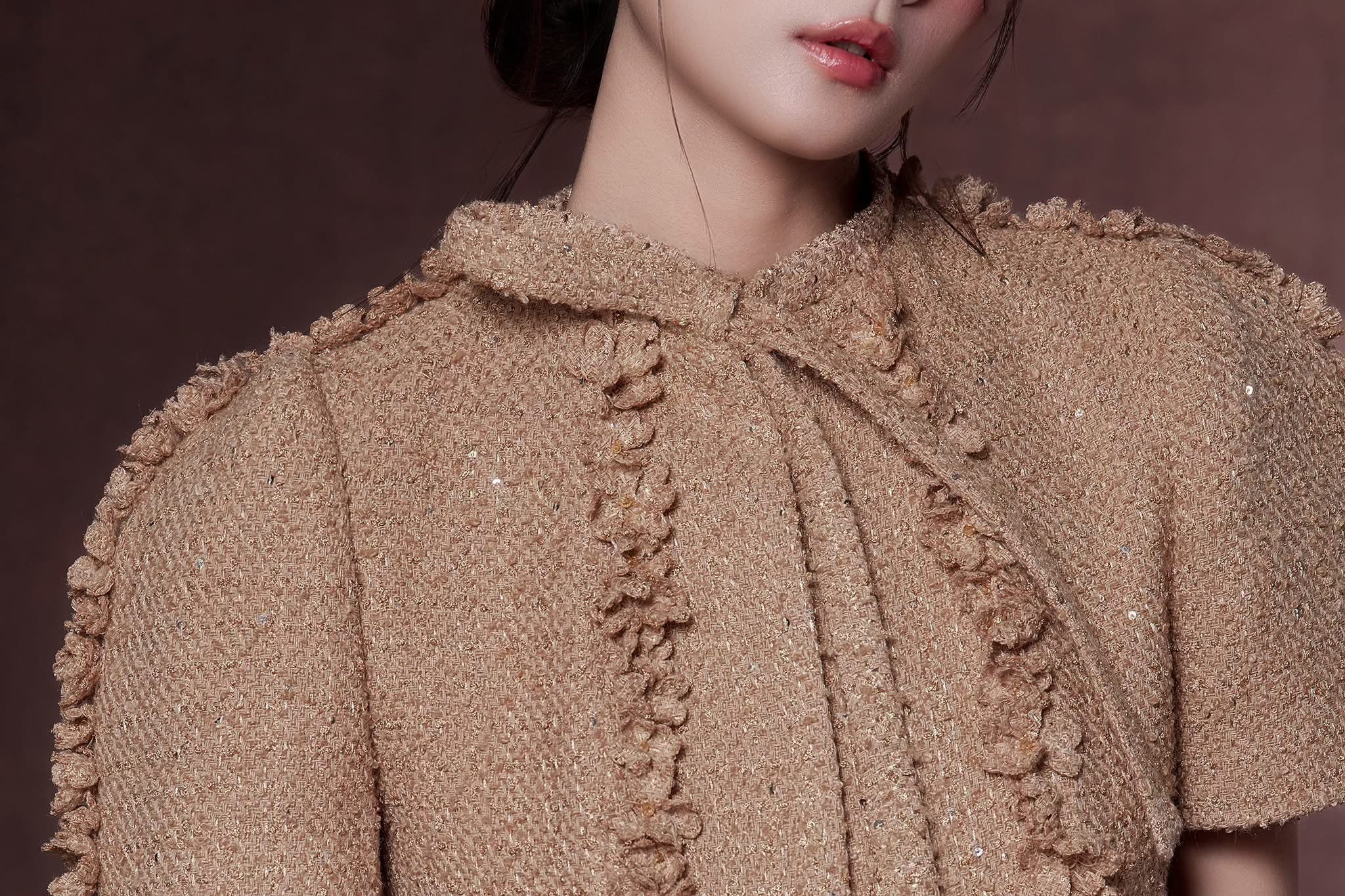 Raffiné CANNES FLORAL APPLIQUE TWEED TOP & SHORT & MIDI DRESS