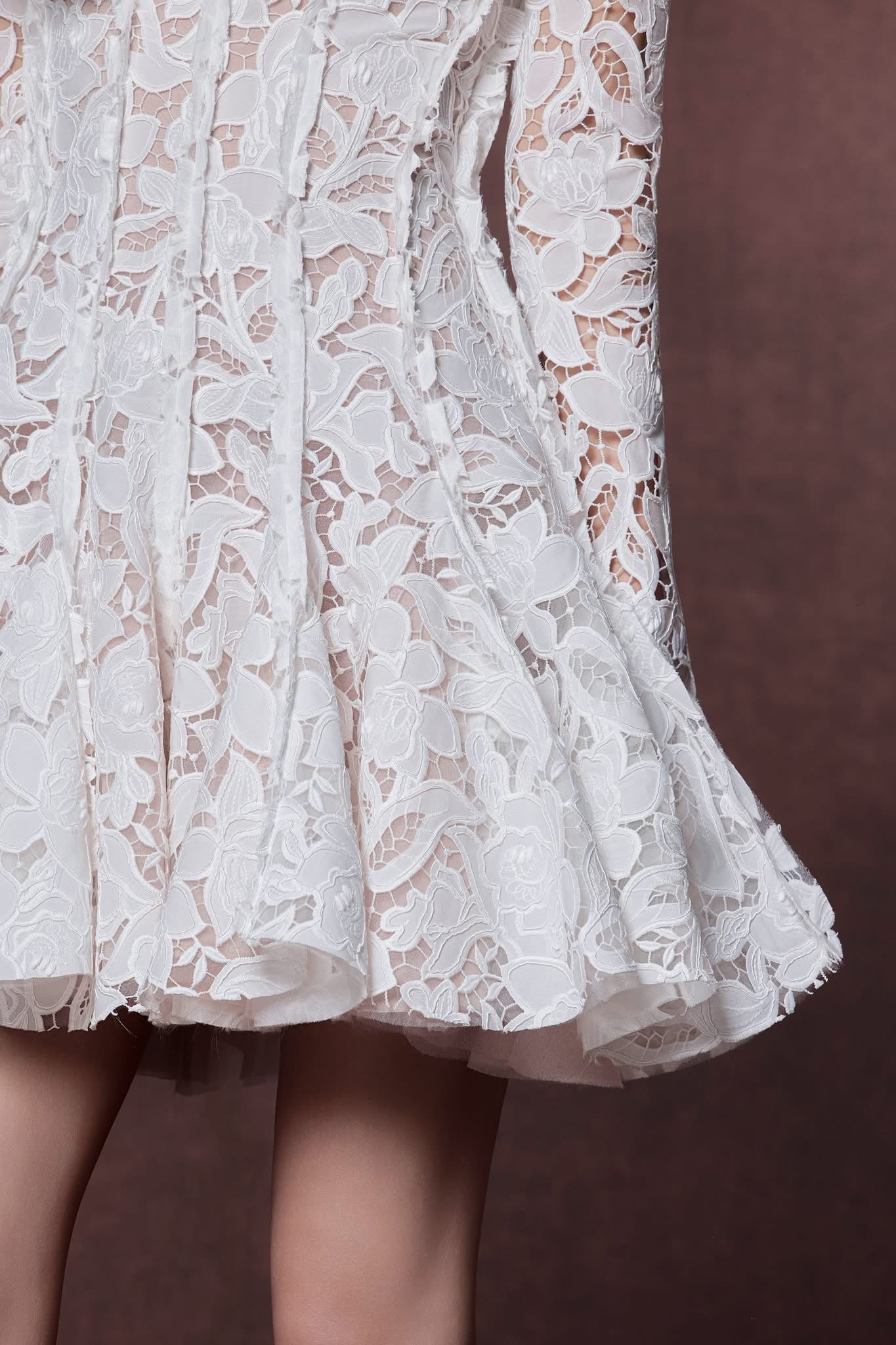 Raffiné HYDRANGEA FLORAL LACE CROPPED TOP & CIRCLE DRESS