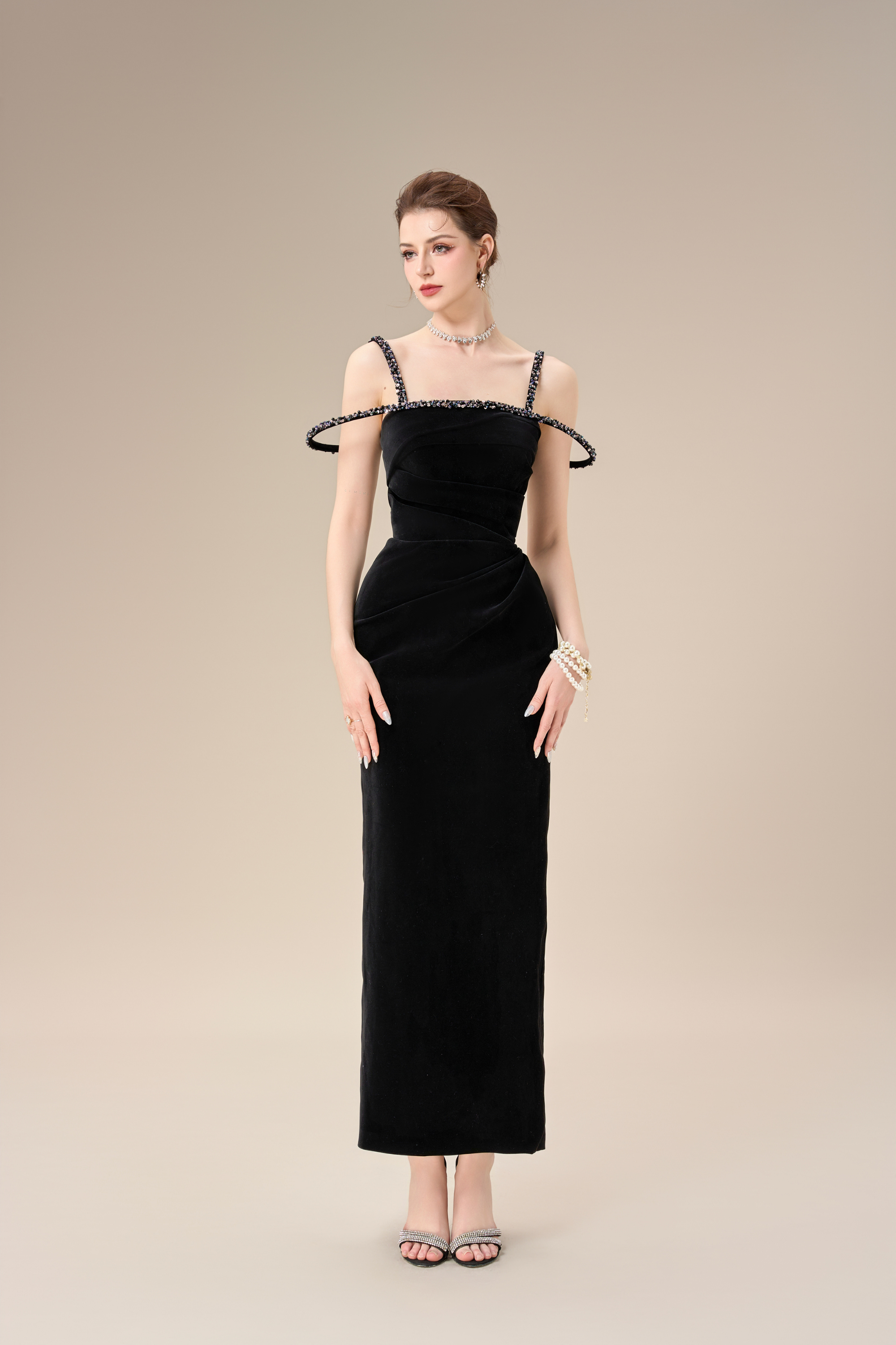 Calista MYSTIC Velvet Ankle Length Dress (2color)