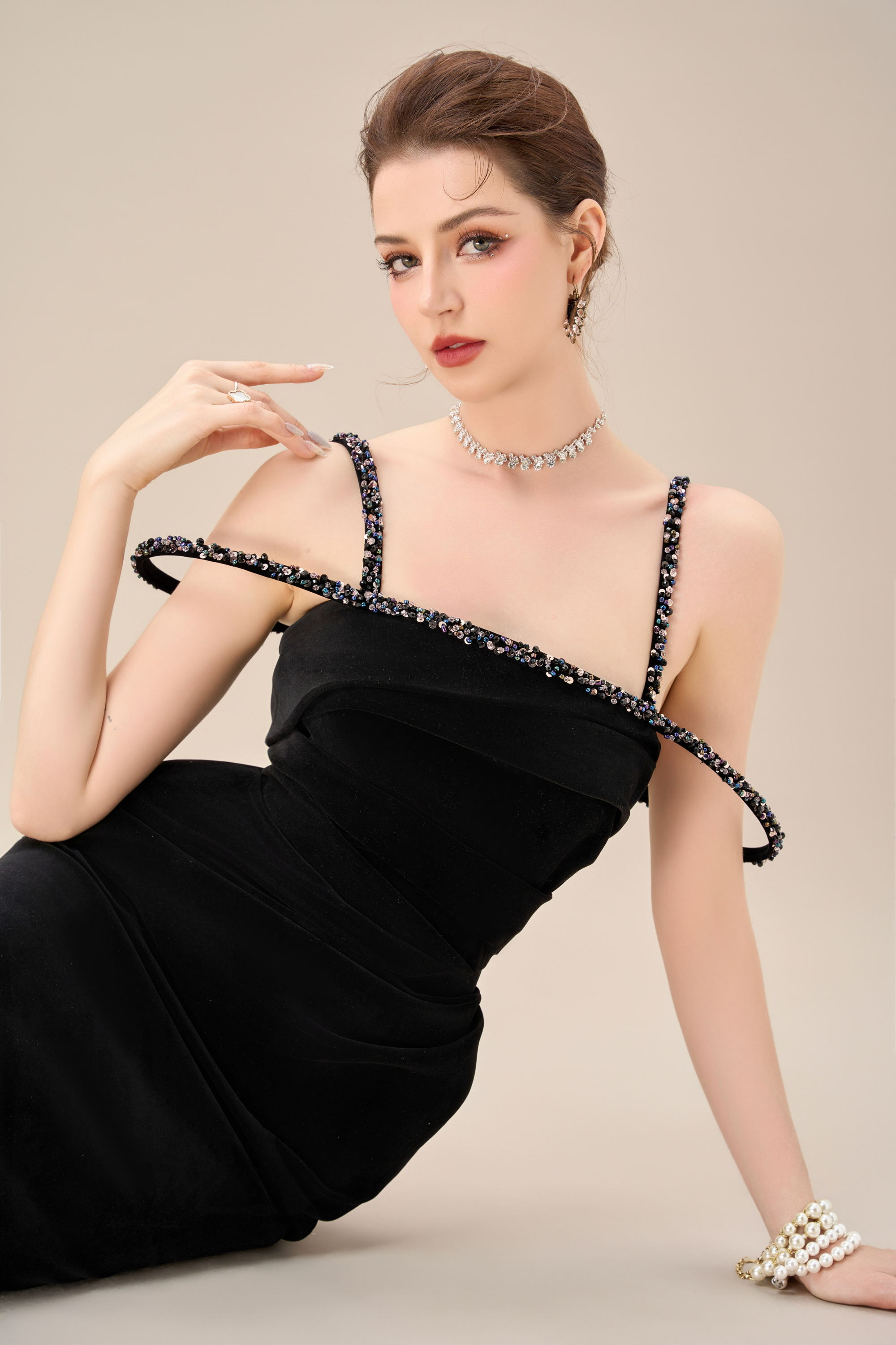 Calista MYSTIC Velvet Ankle Length Dress (2color)