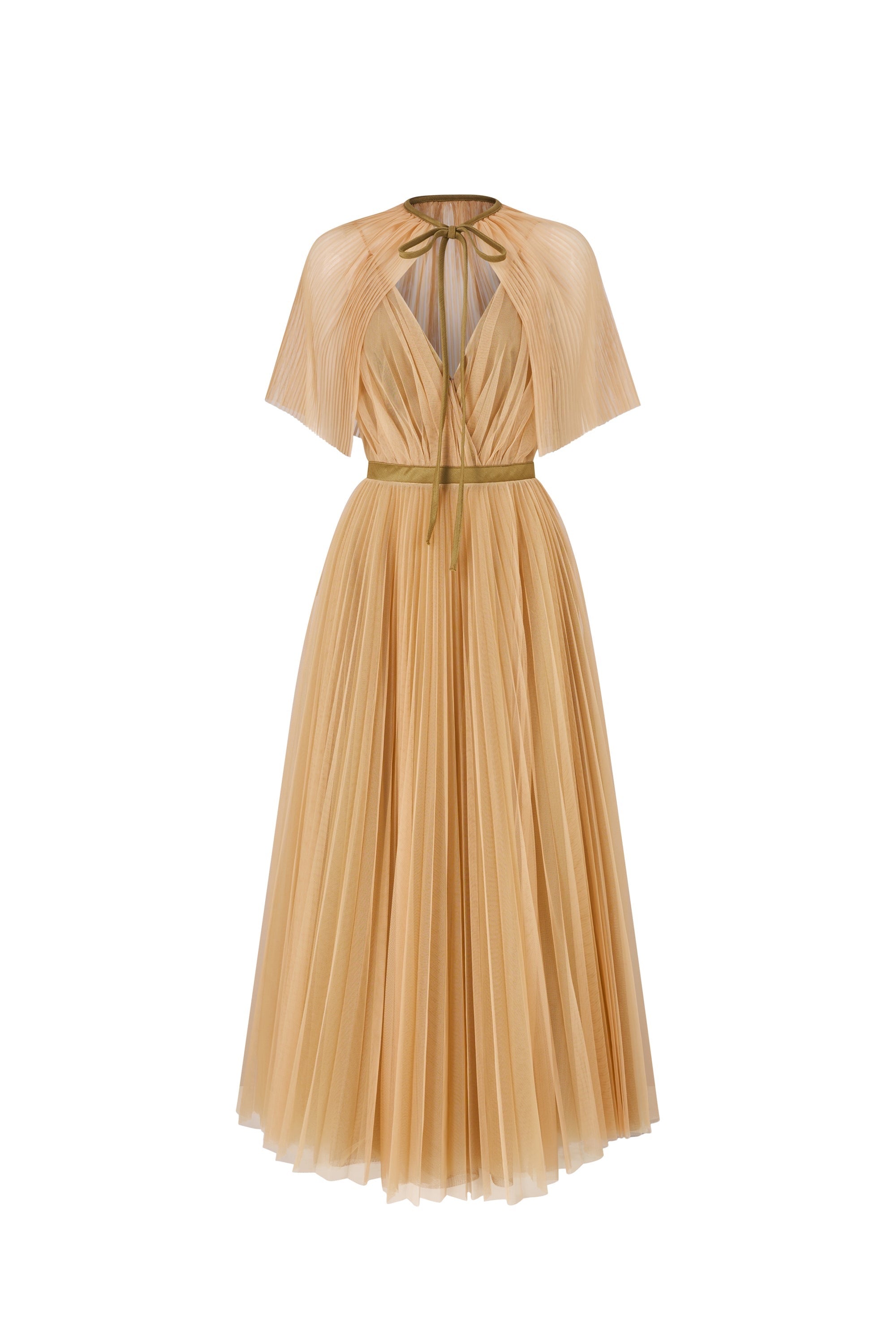 Calista GALLIN Pleated Cape Ankle Length Dress