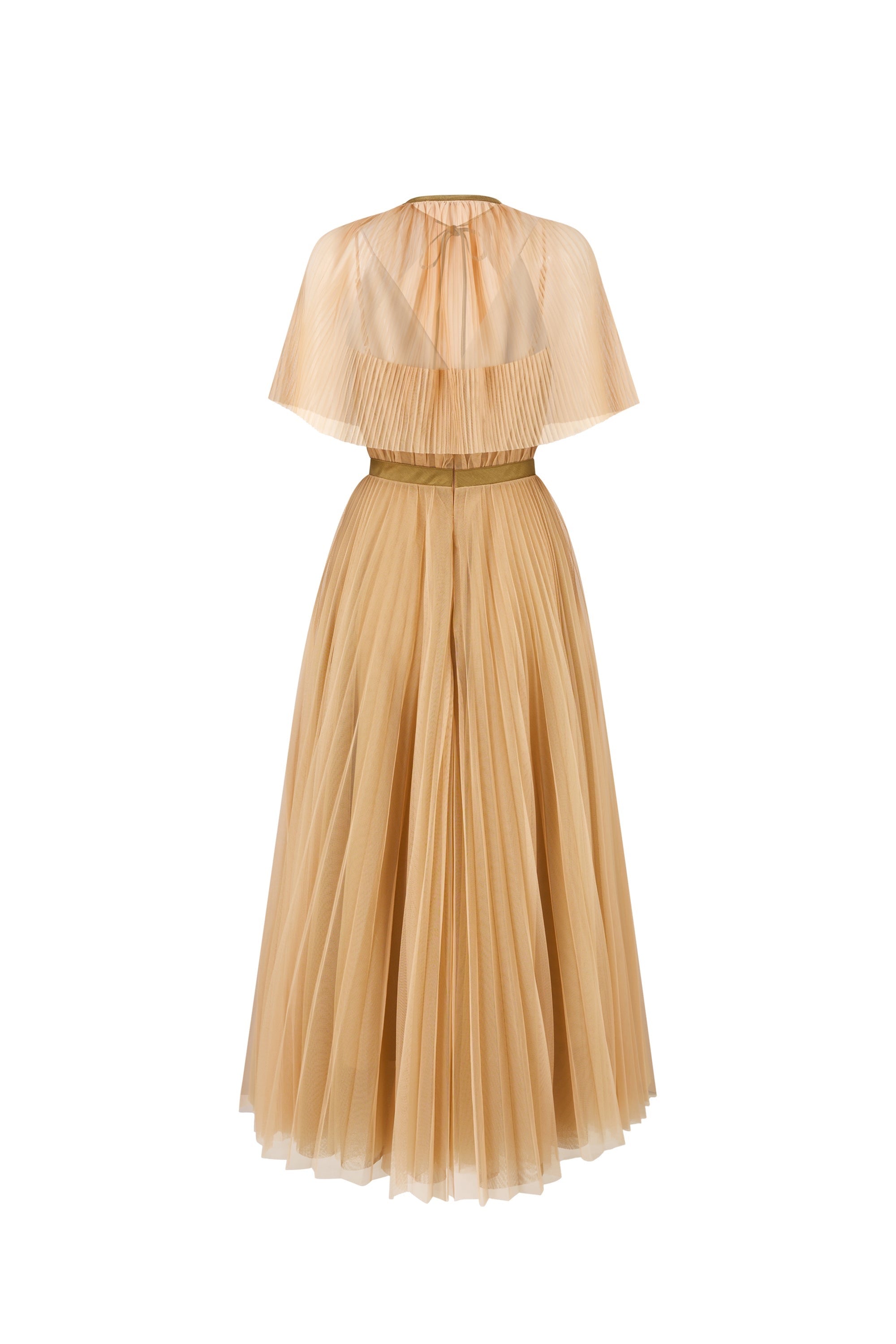 Calista GALLIN Pleated Cape Ankle Length Dress