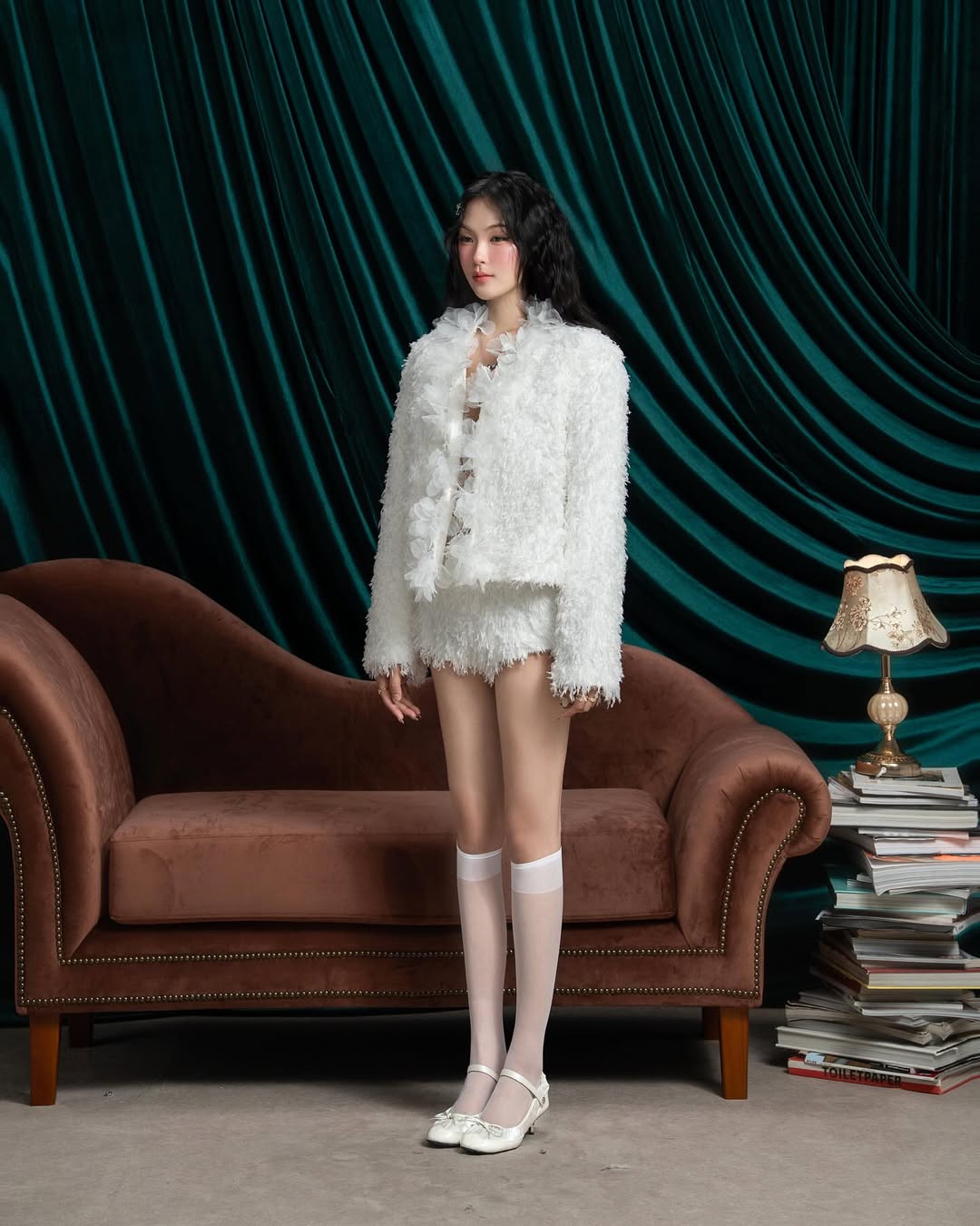 SWAN Closet Jacket & Bra Lace & Shorts