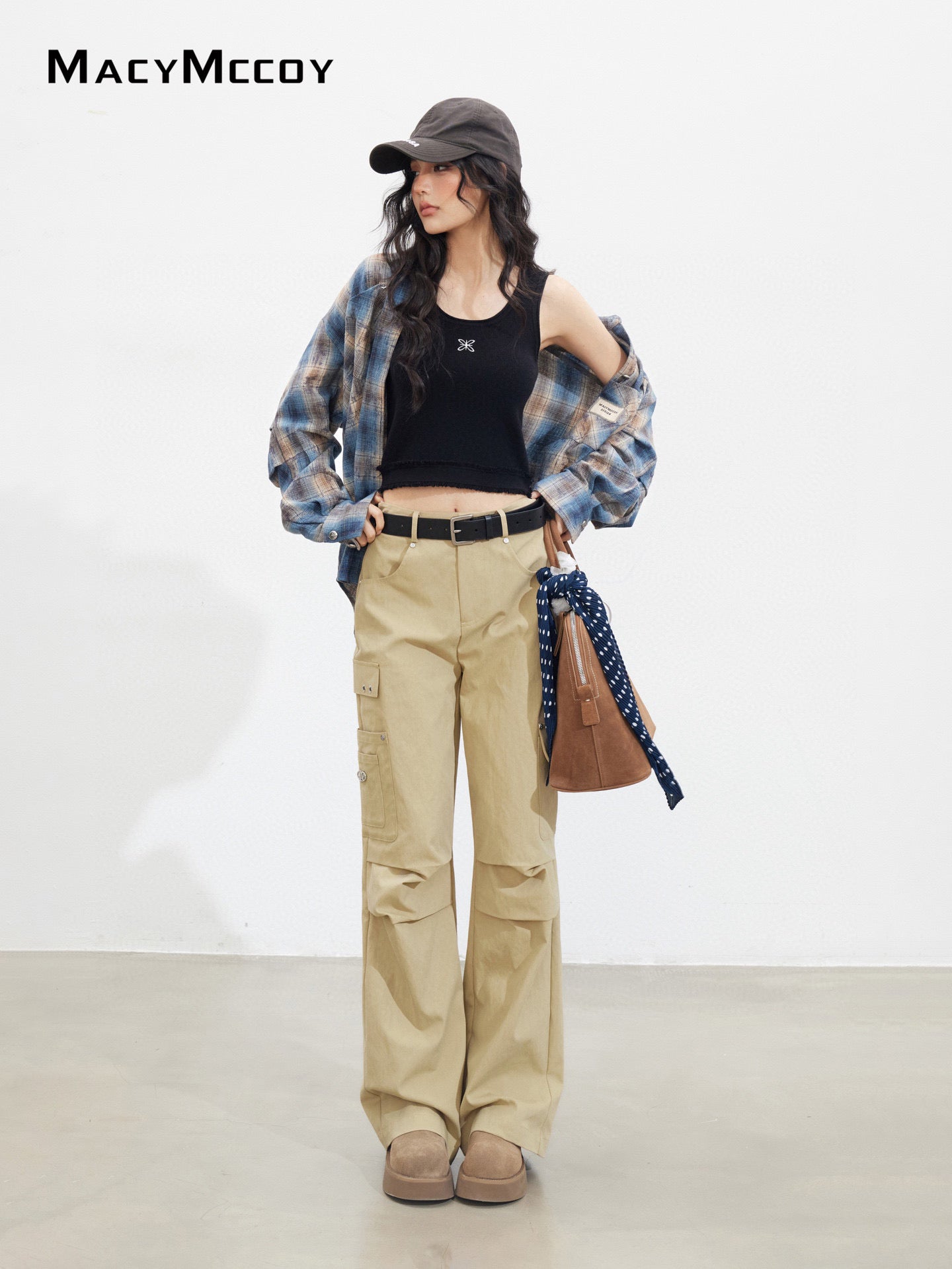 MacyMccoy MMC2025141 Wrinkled workwear loose pants