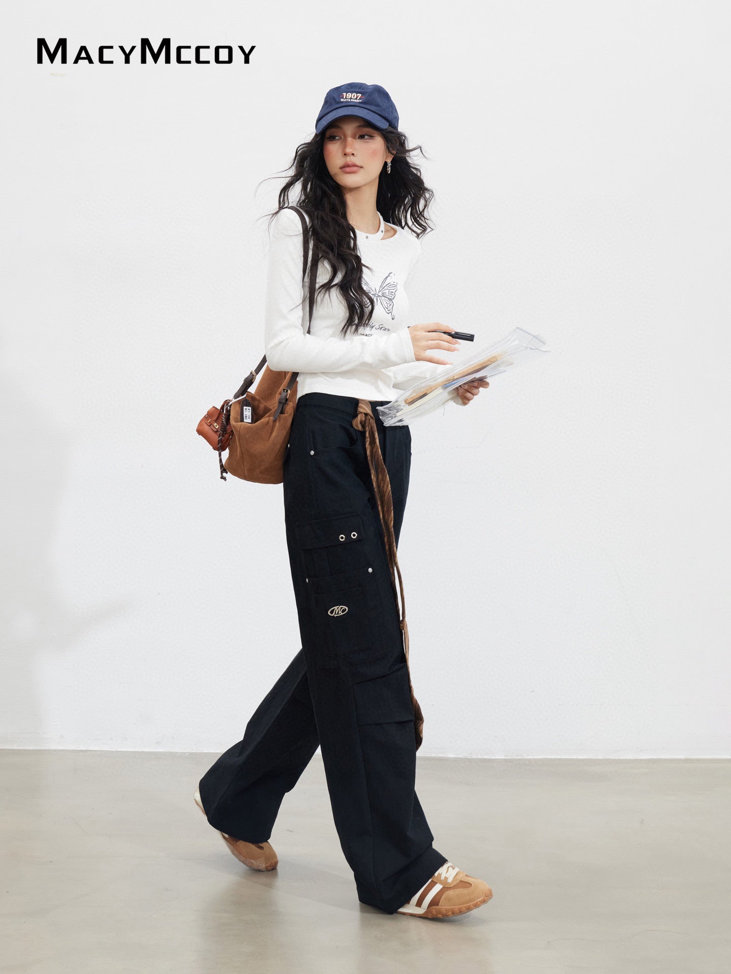 MacyMccoy MMC2025141 Wrinkled workwear loose pants