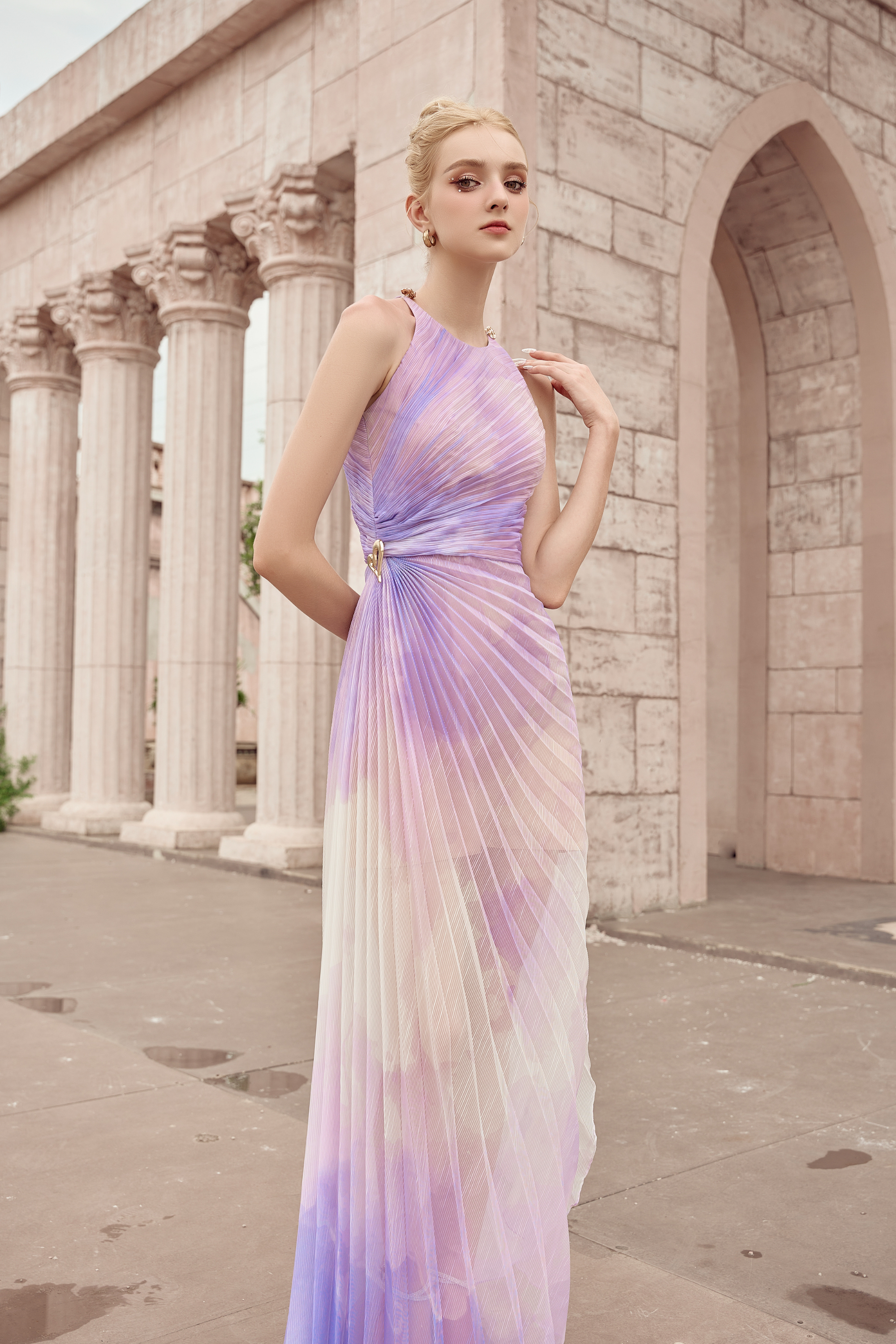 Calista THALIA Pleated Ankle Length Dress (2color)