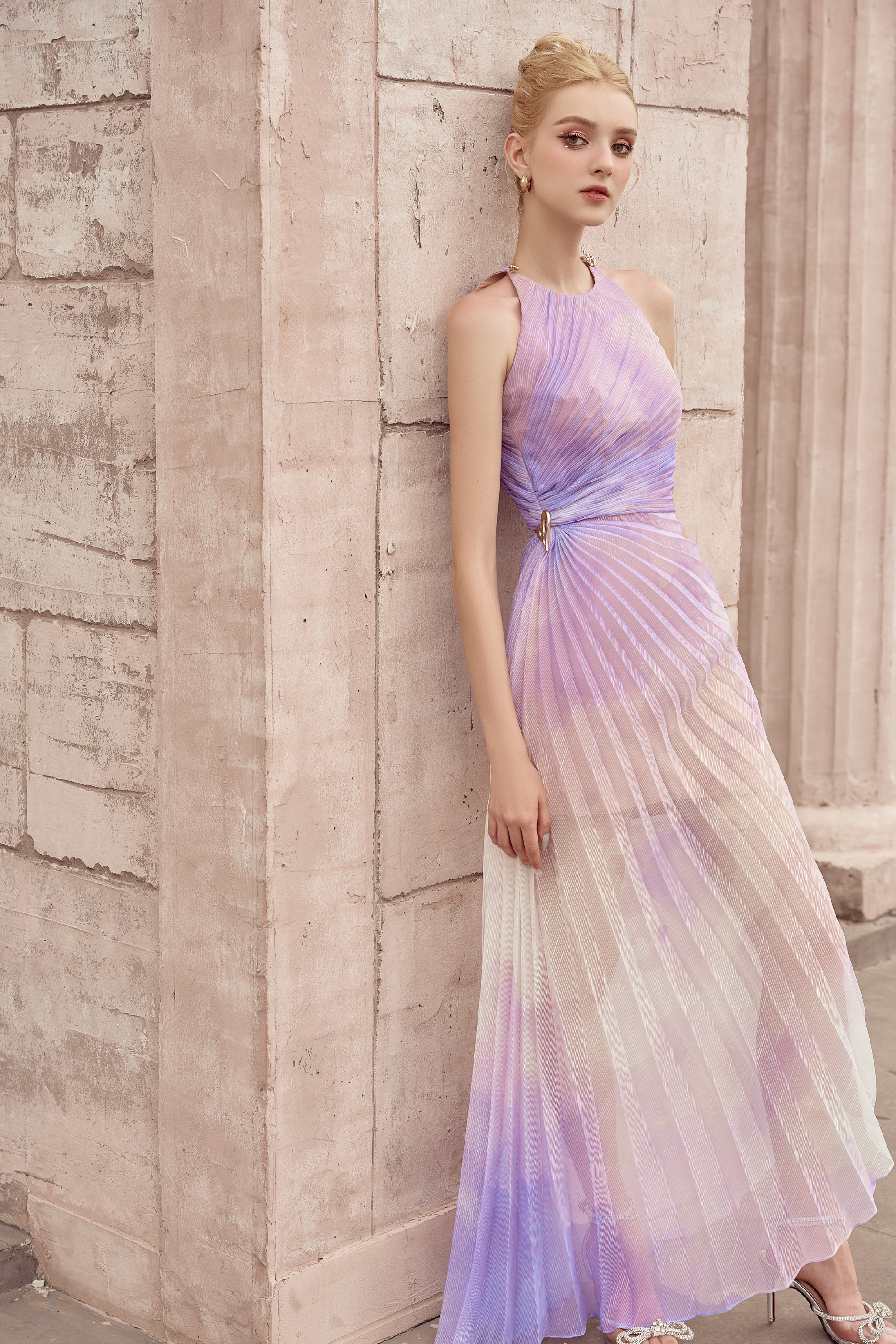 Calista THALIA Pleated Ankle Length Dress (2color)