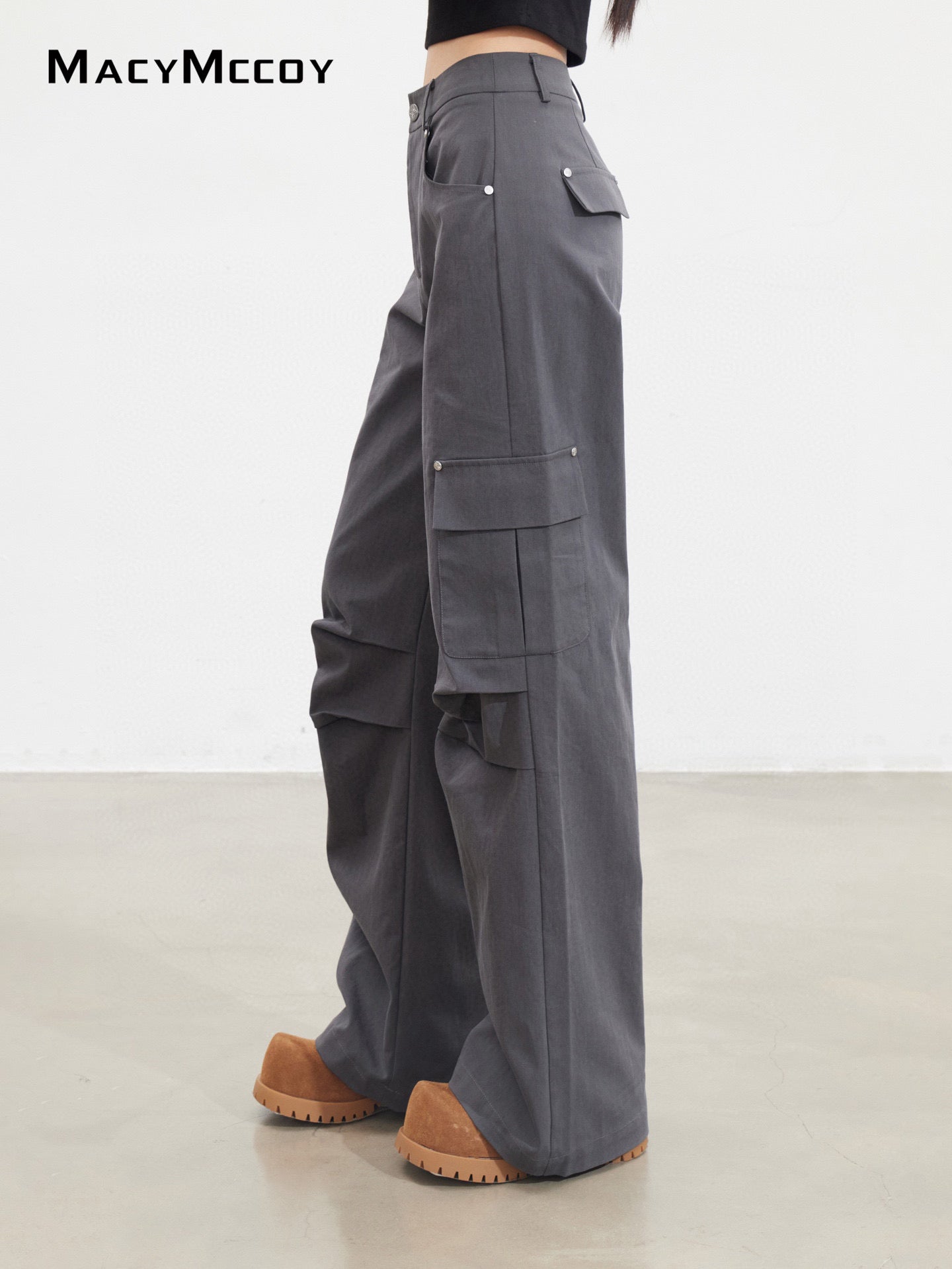 MacyMccoy MMC2025141 Wrinkled workwear loose pants