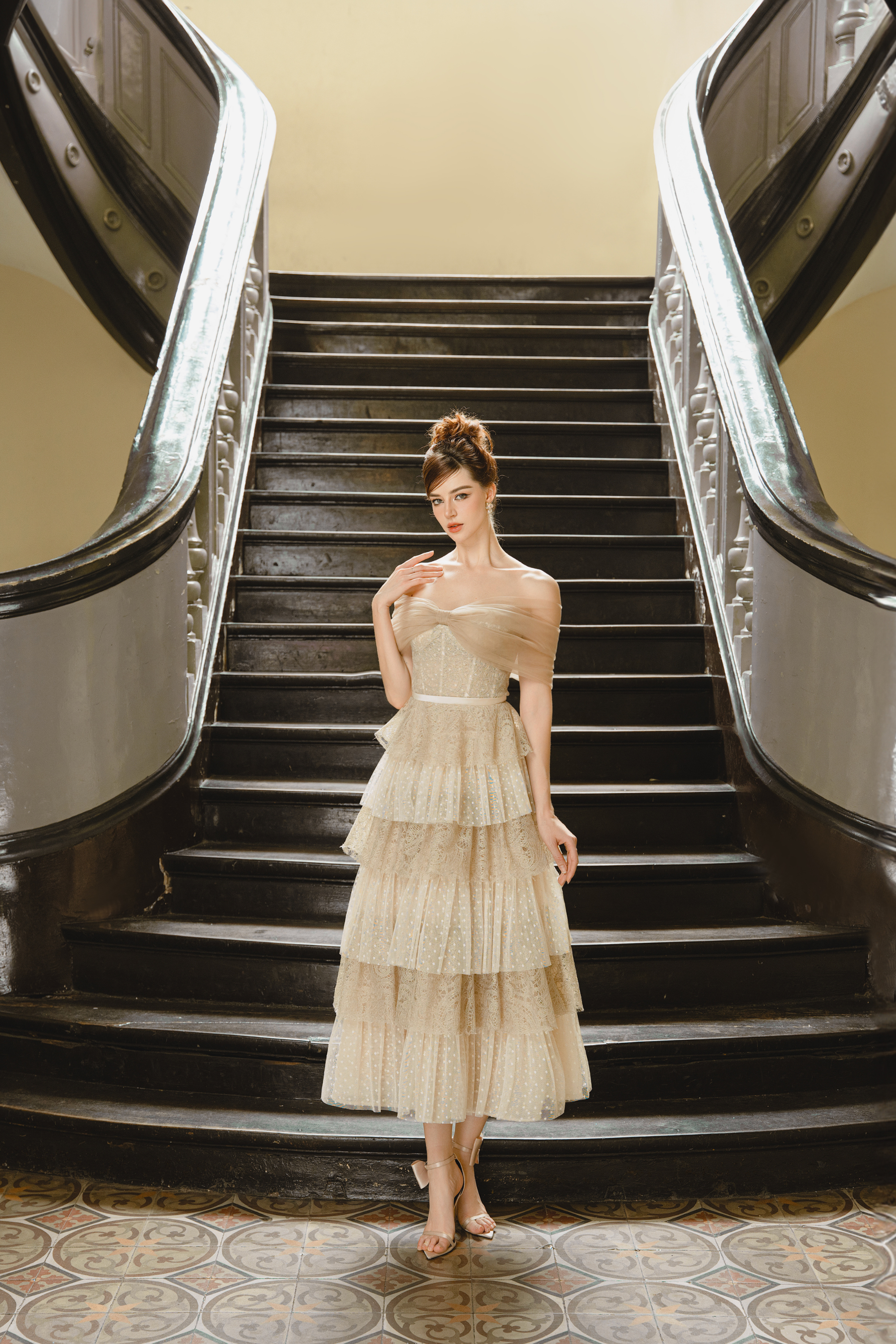 Calista SOLARA Layered Off Shoulder Dress