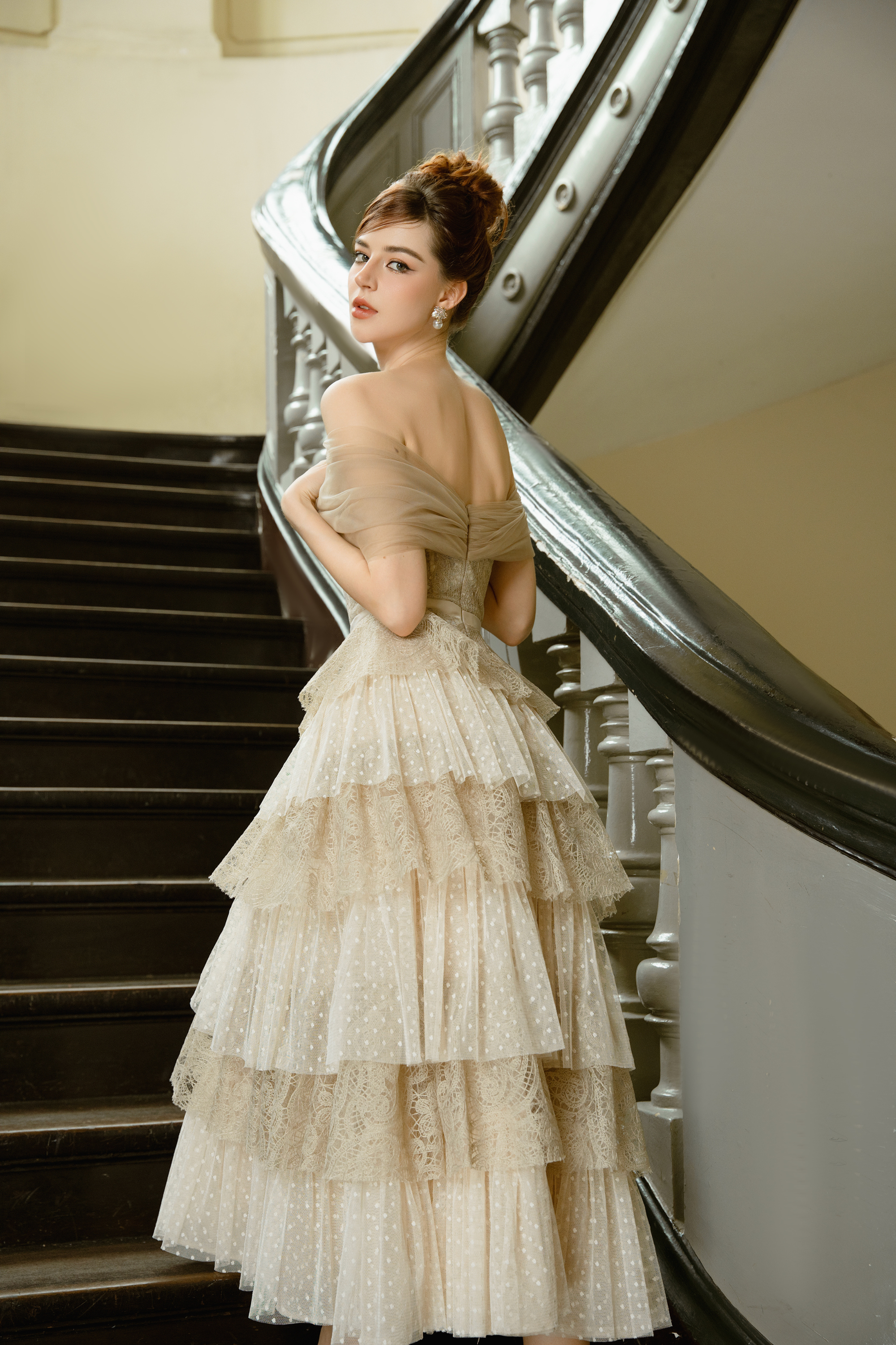 Calista SOLARA Layered Off Shoulder Dress