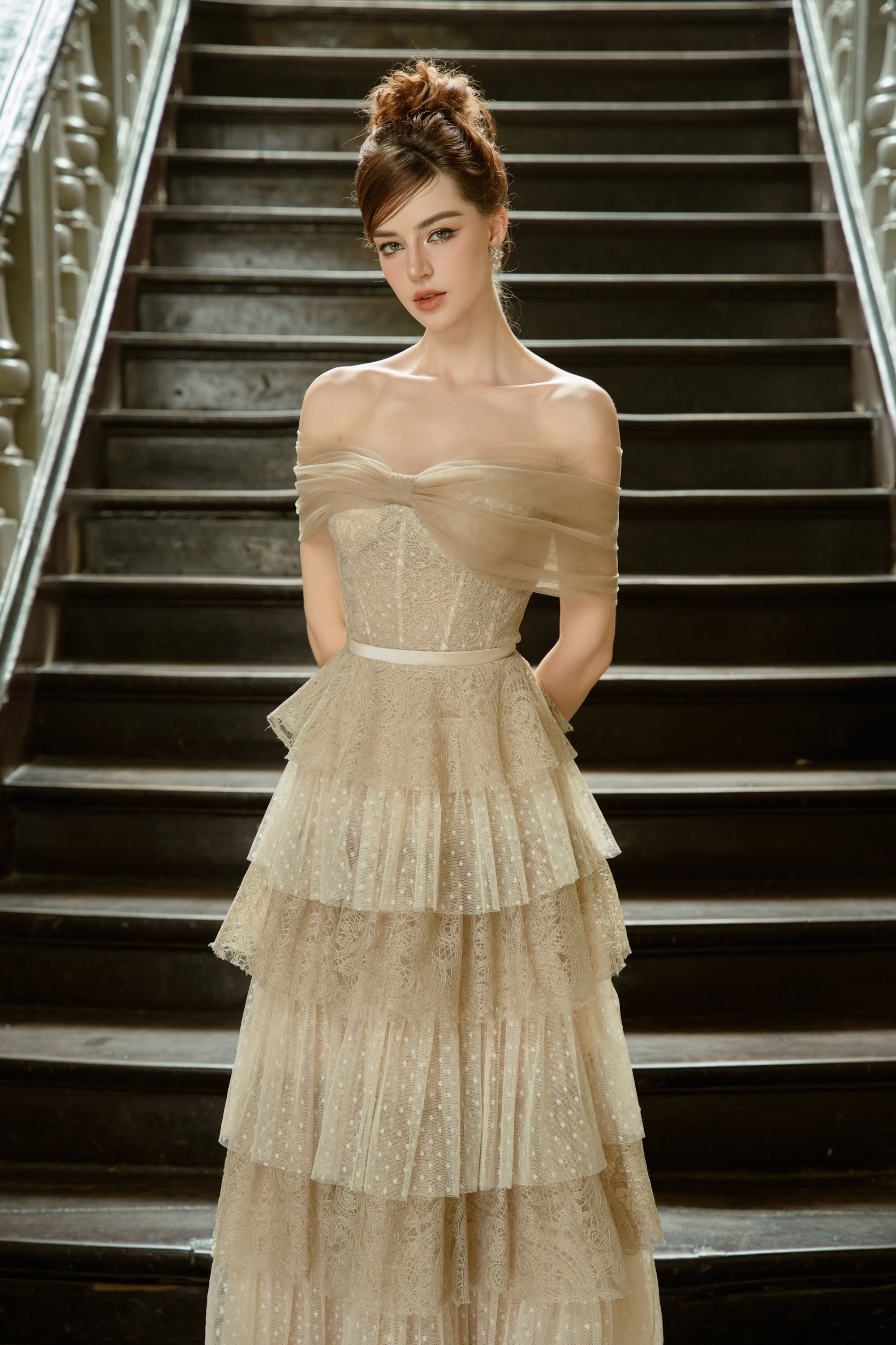 Calista SOLARA Layered Off Shoulder Dress