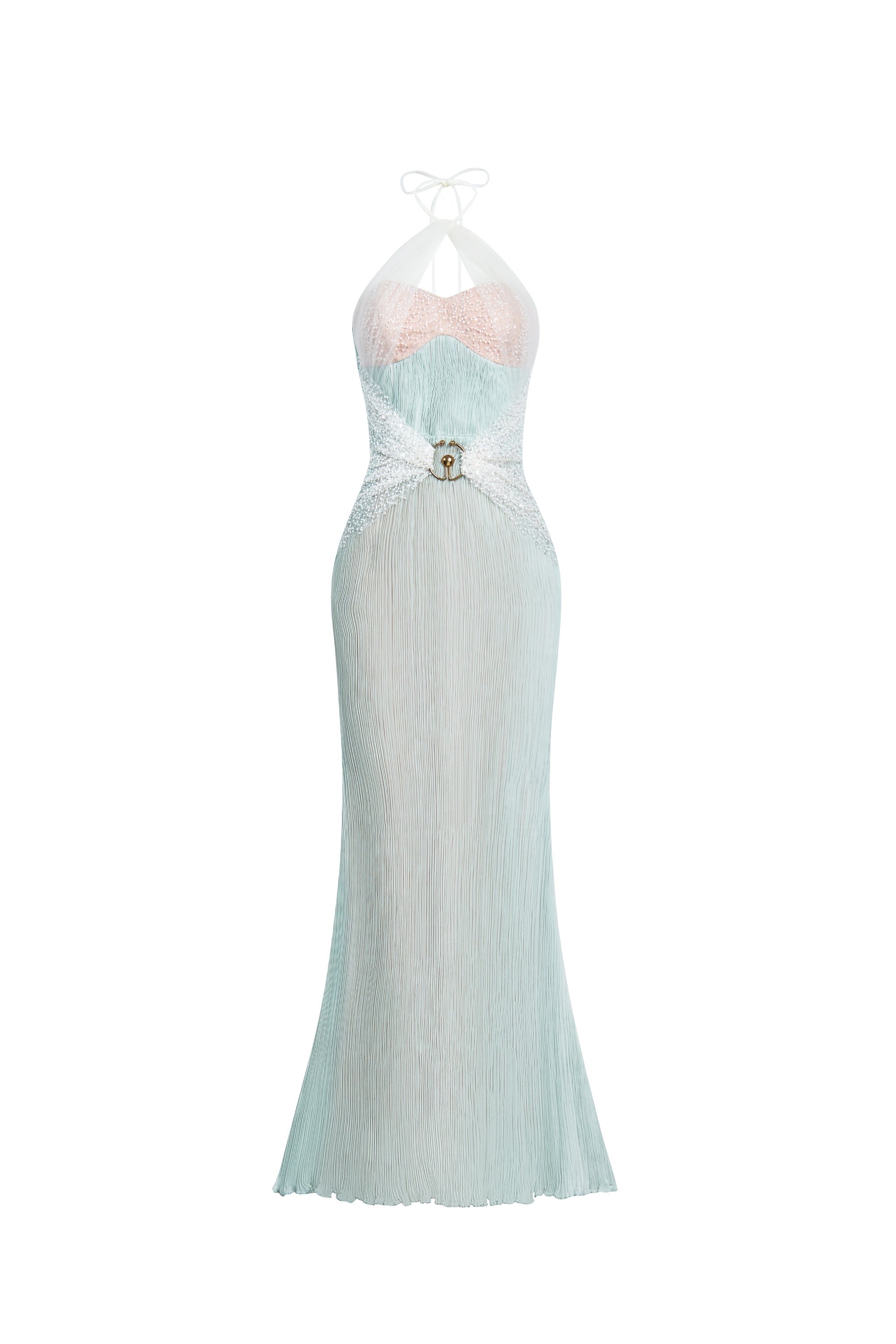 Calista IRIDELLA Halter Cut-Out Ankle Length Dress