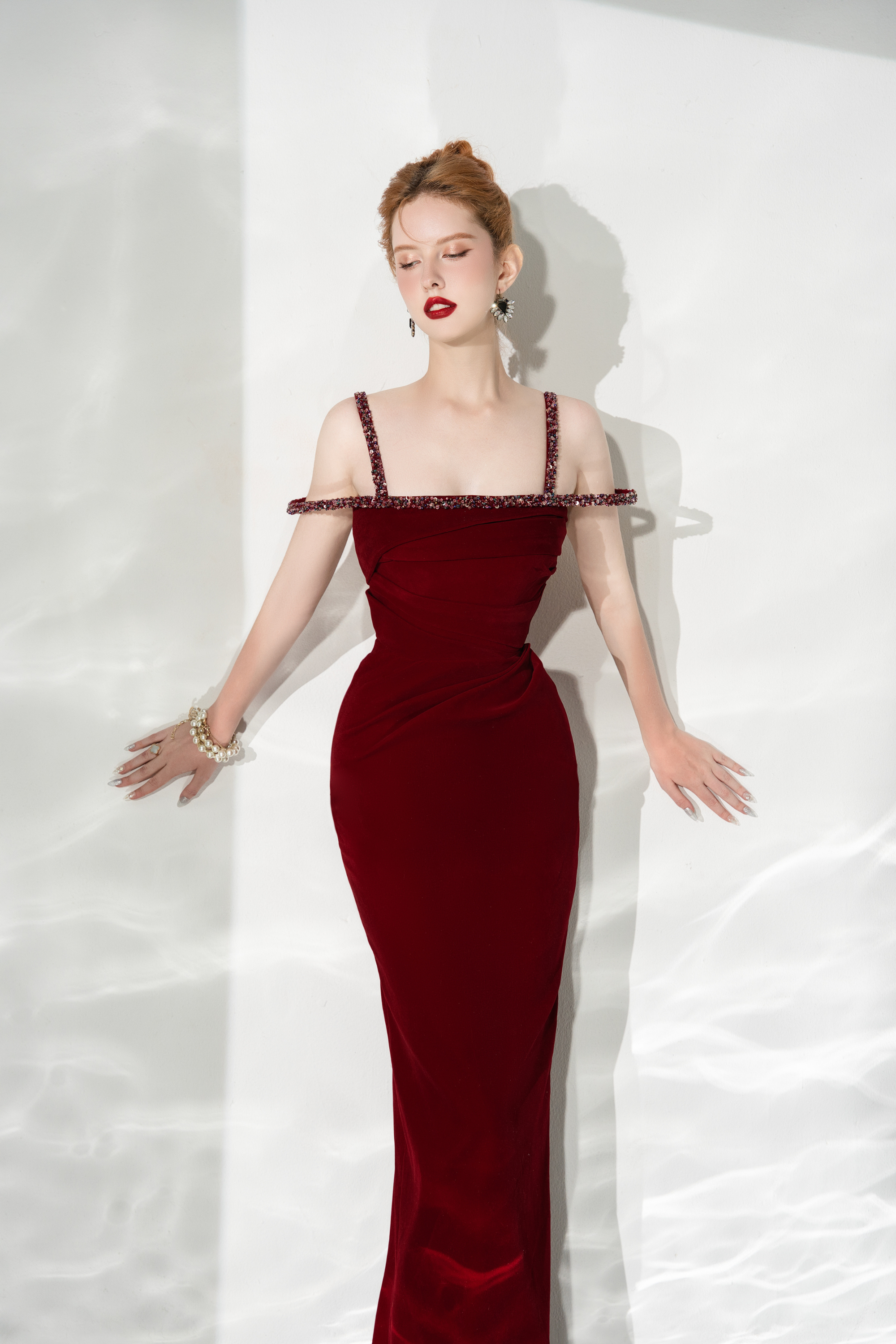 Calista MYSTIC Velvet Ankle Length Dress (2color)