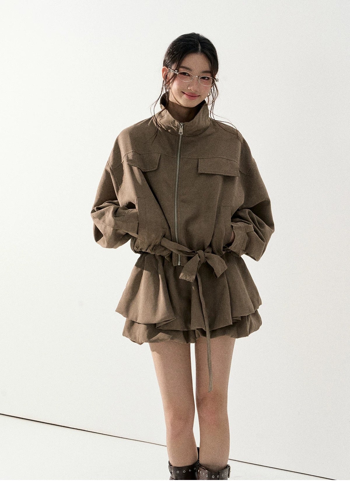 Lafreedom LAF351005 Lazy style stand up collar windbreaker jacket