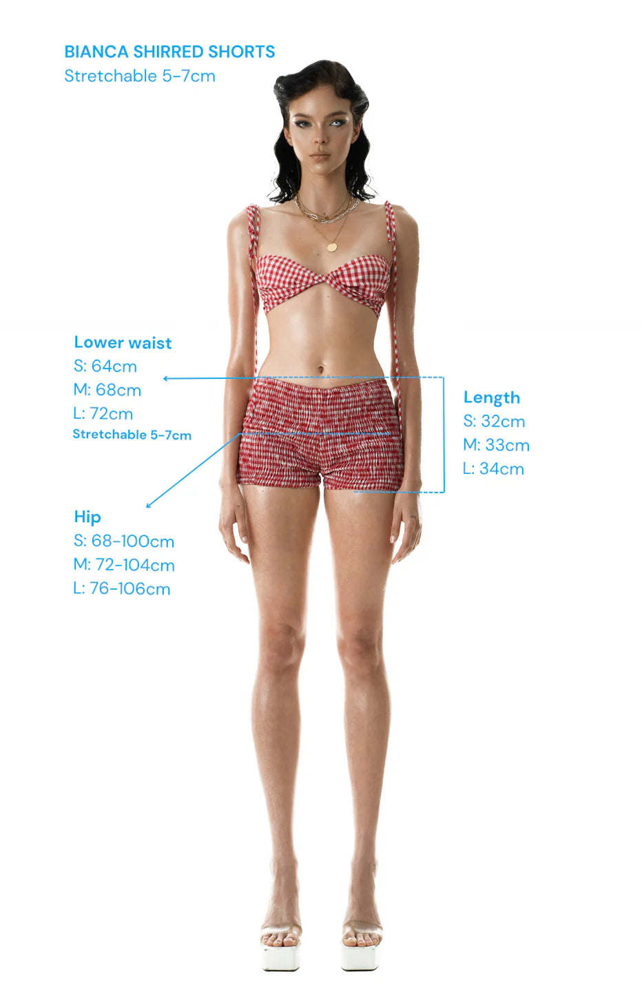 Huelleyrose SALE BIANCA SHIRRED SHORTS