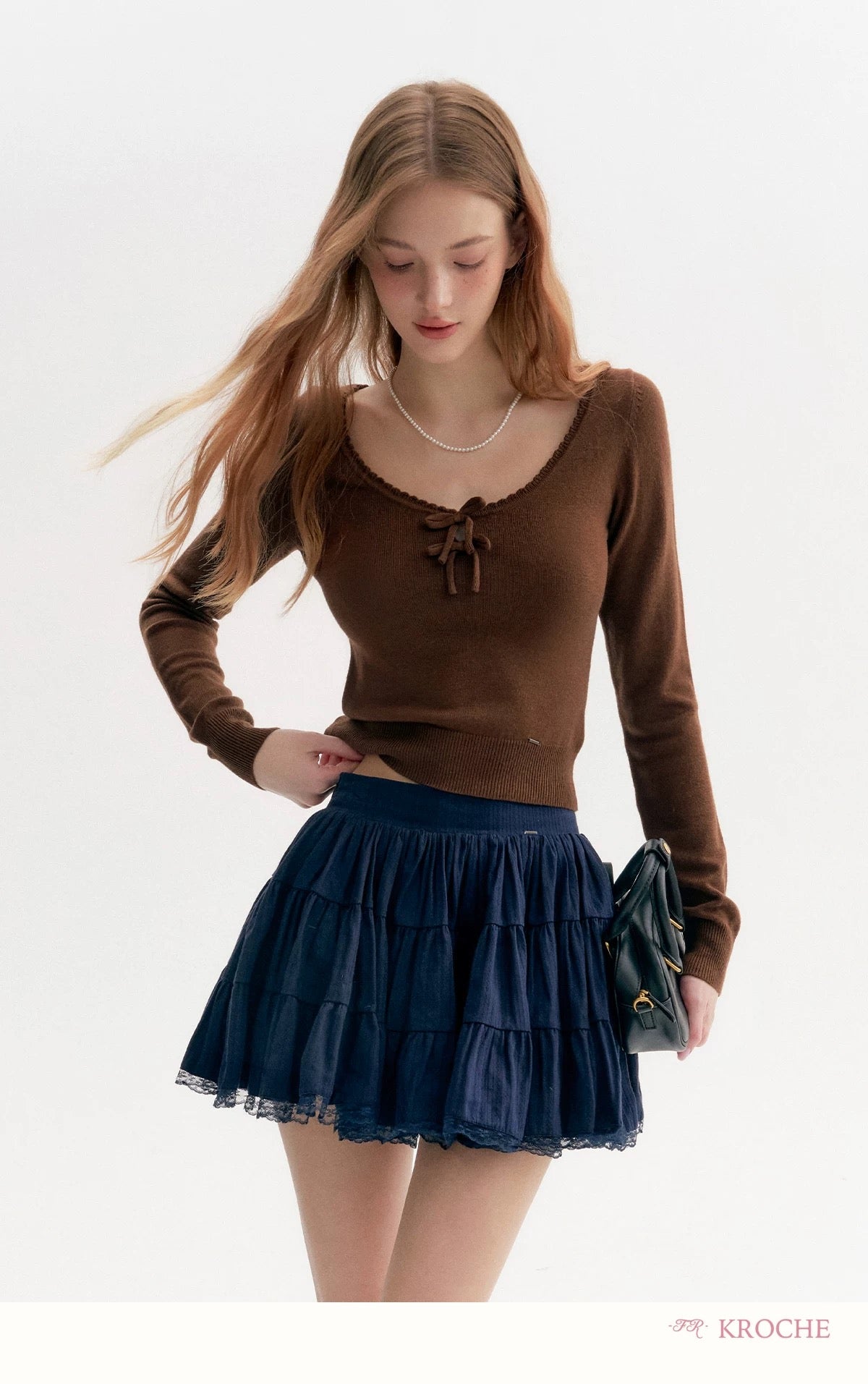 Kroche French style lace patchwork tiered skirt