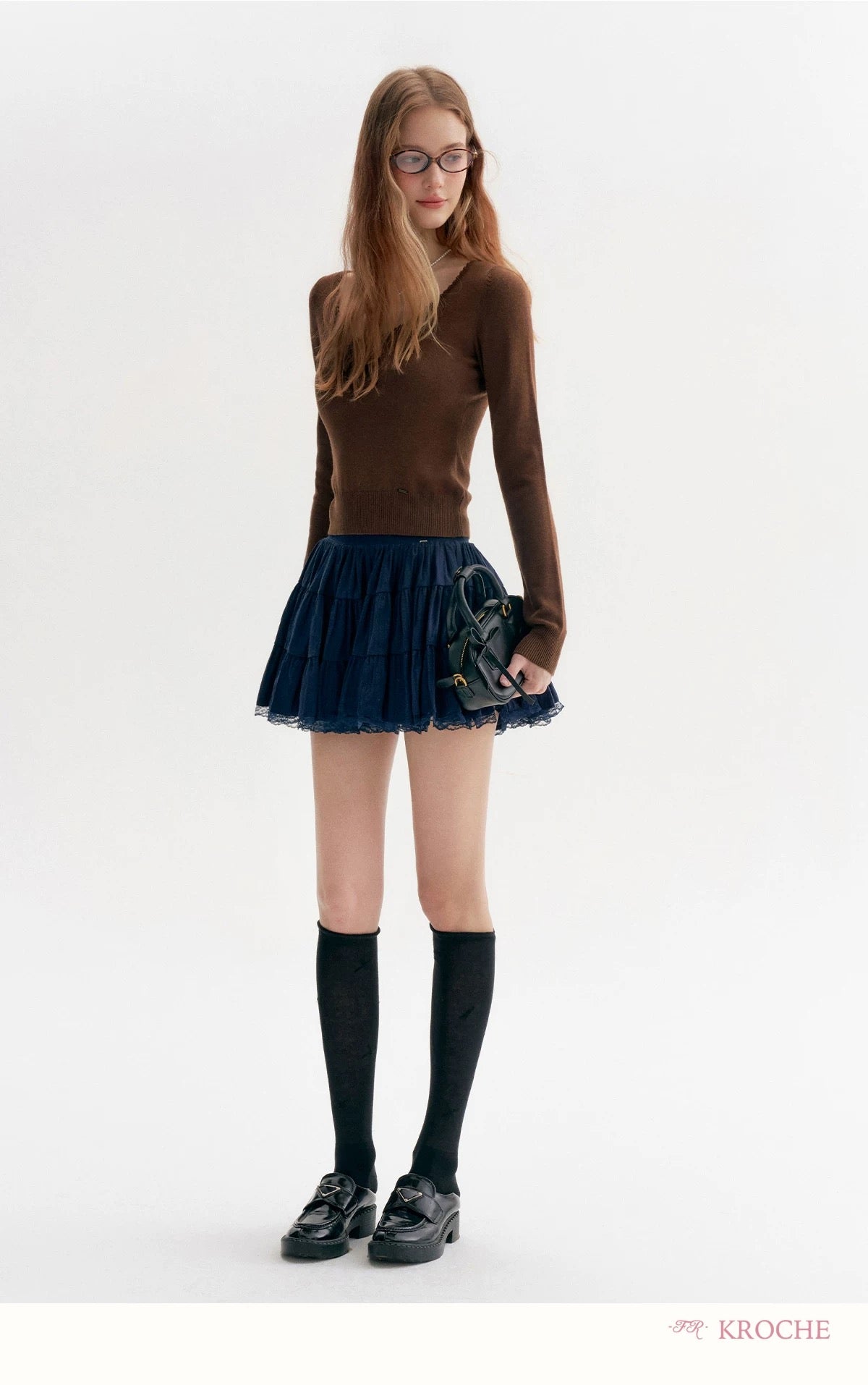 Kroche French style lace patchwork tiered skirt