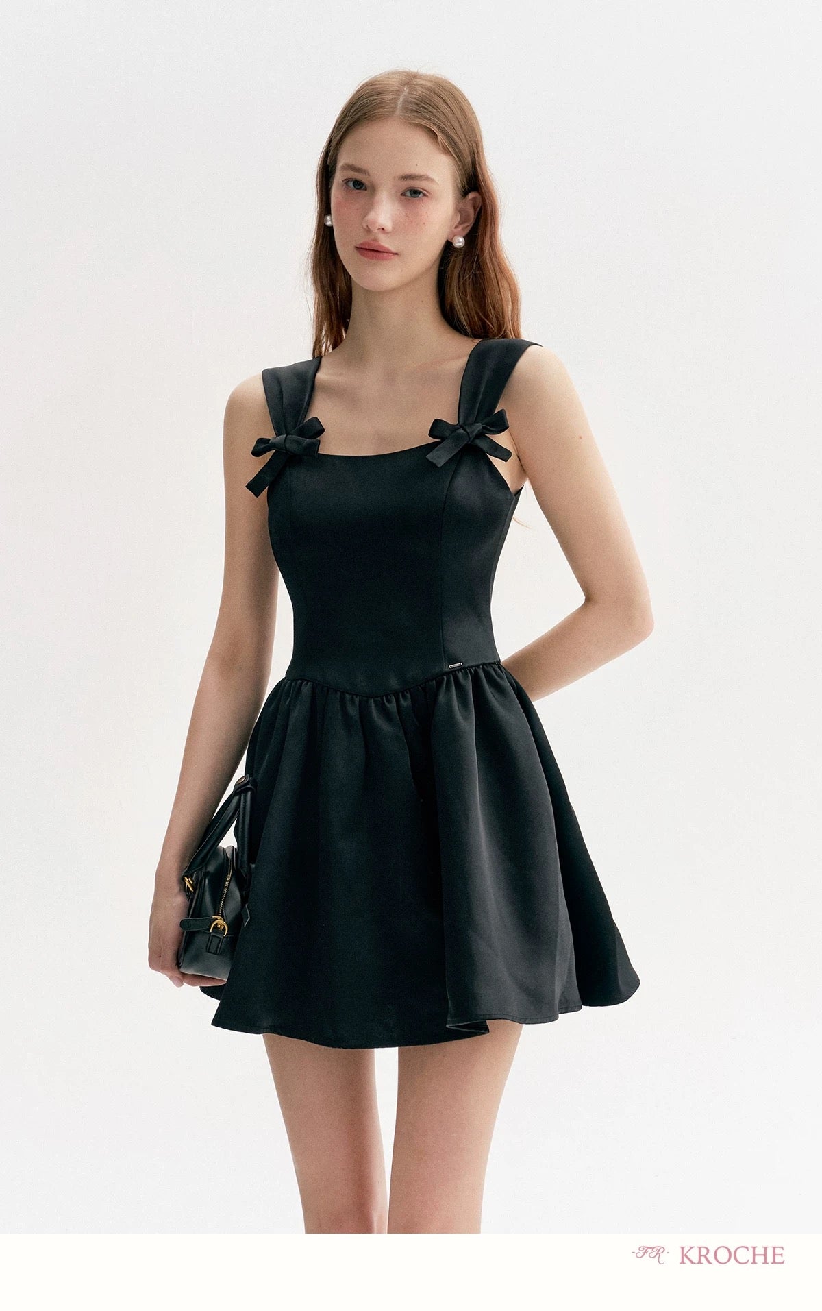 Kroche 3D bow satin dress
