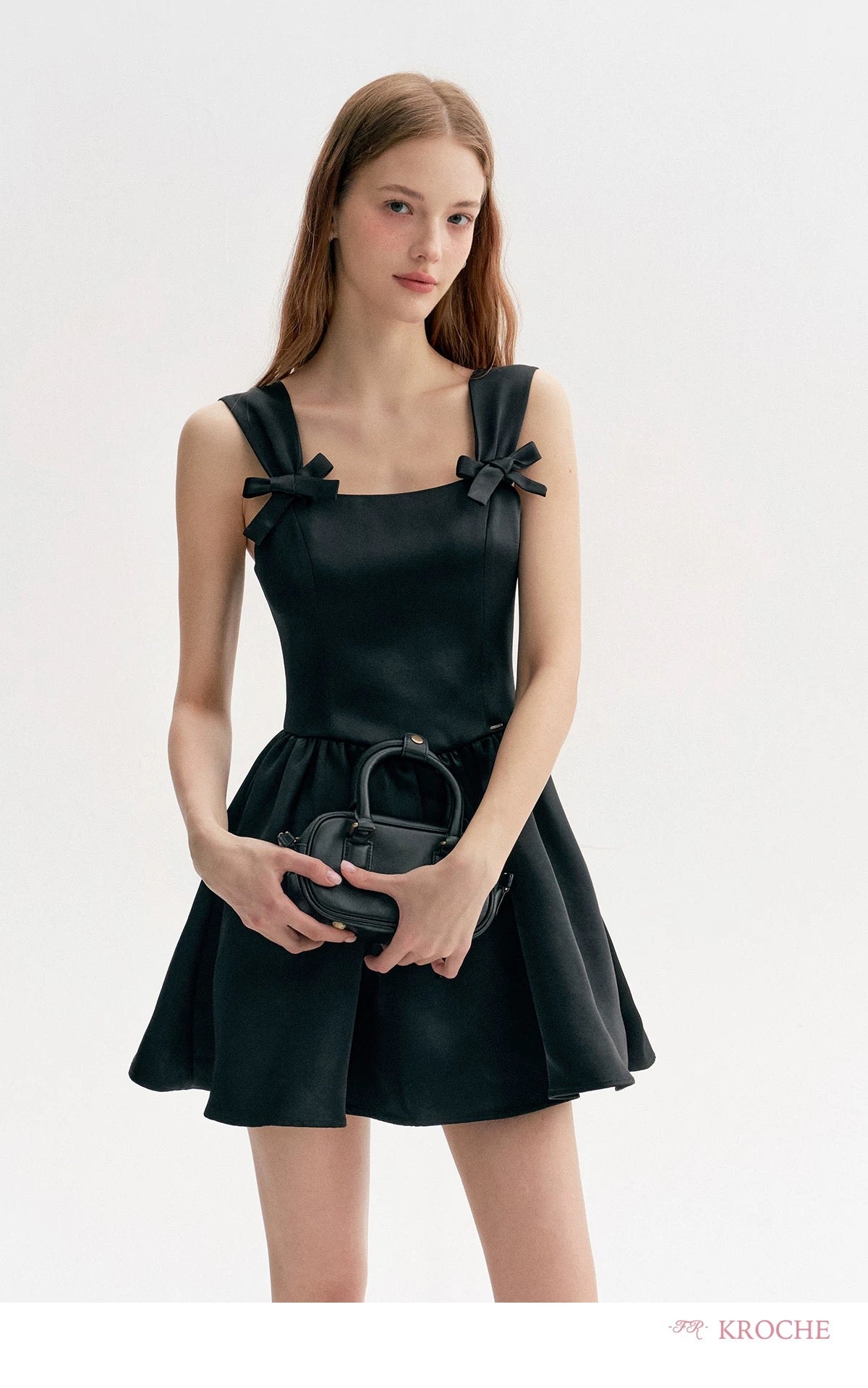 Kroche 3D bow satin dress