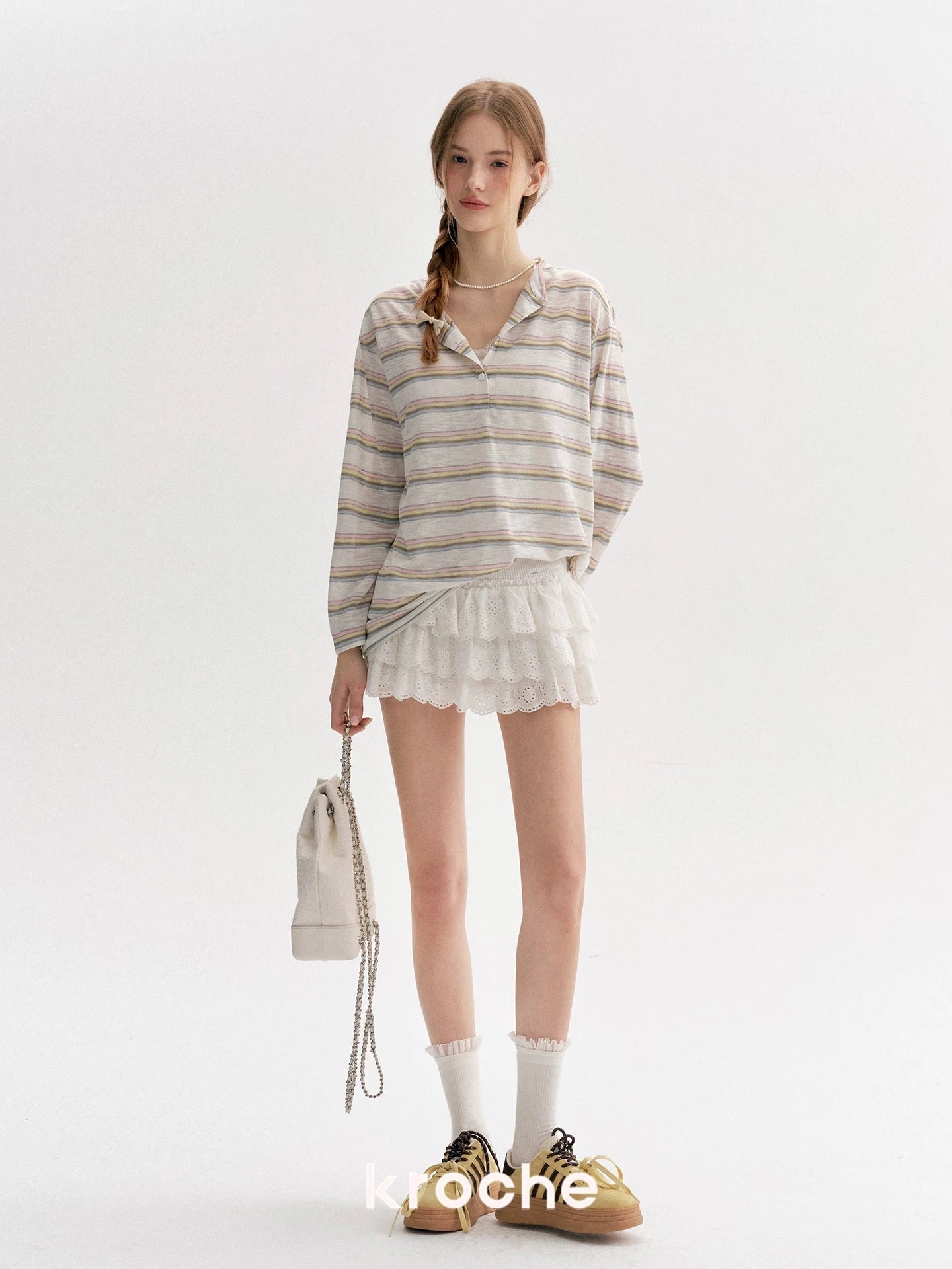 Kroche Loose polo shirt long sleeved T-shirt