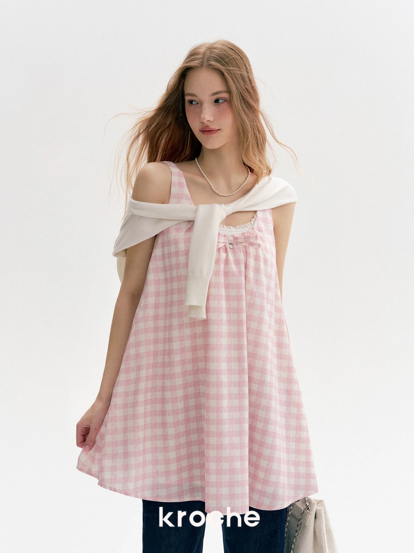 Kroche Bow camisole short dress