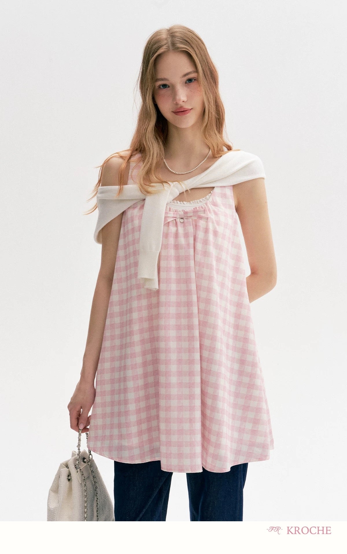 Kroche Bow camisole short dress